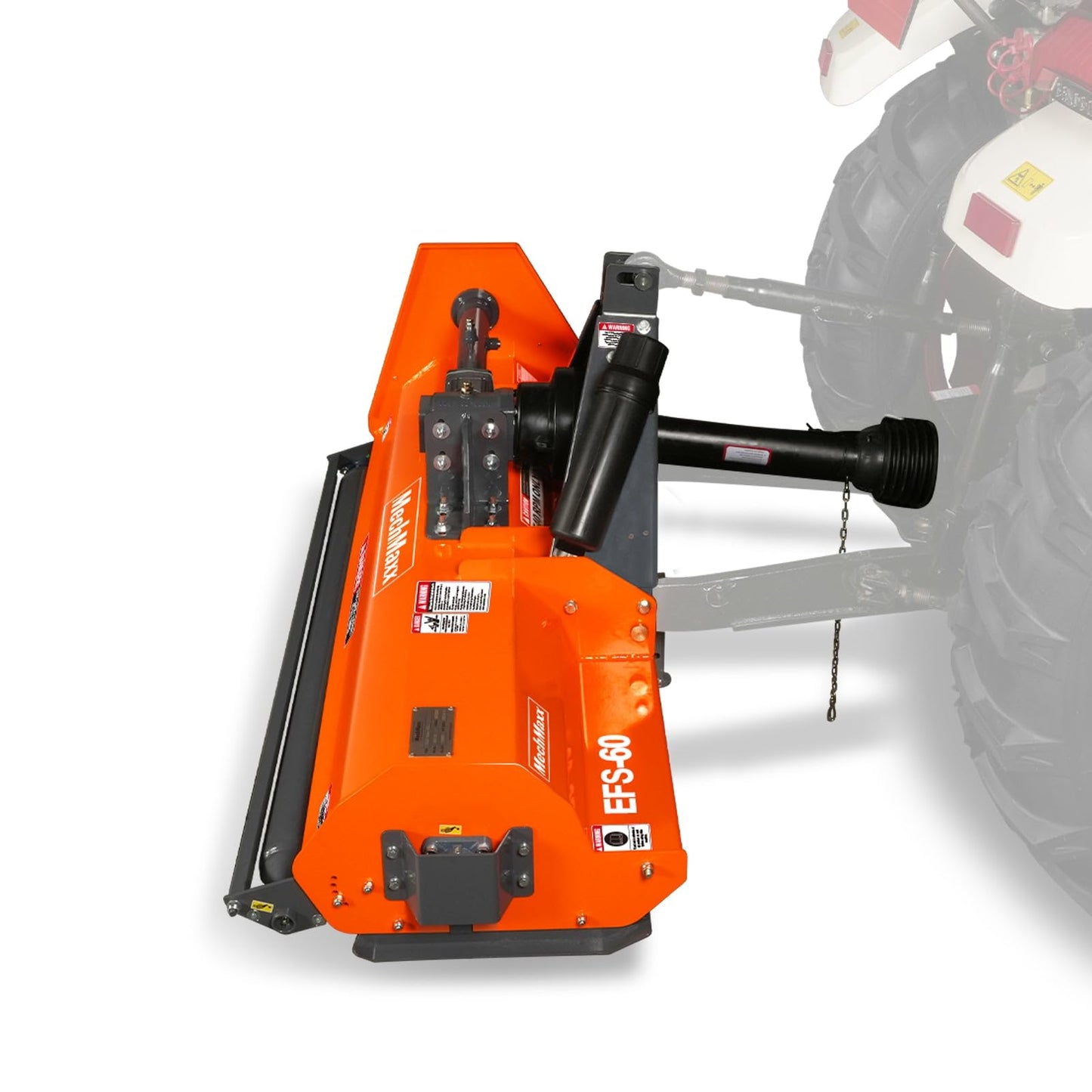 MechMaxx 60'' inch PTO Powered 3 Point Standard Duty Flail Mower for 15-35hp Tractor, NOT Suitable for Quick Hitch, Model EFS60 Orange
