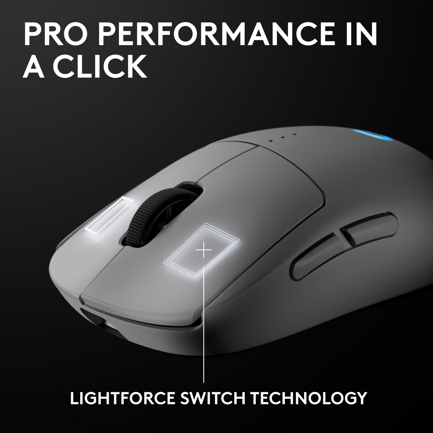 Logitech G PRO 2 Lightspeed Wireless Gaming Mouse, Right- or Left-Handed Mouse with up to 4 Customizable and Switchable Magnetic Side Buttons, 44K DPI Sensor, USB-C Charging, for PC/Mac - Black