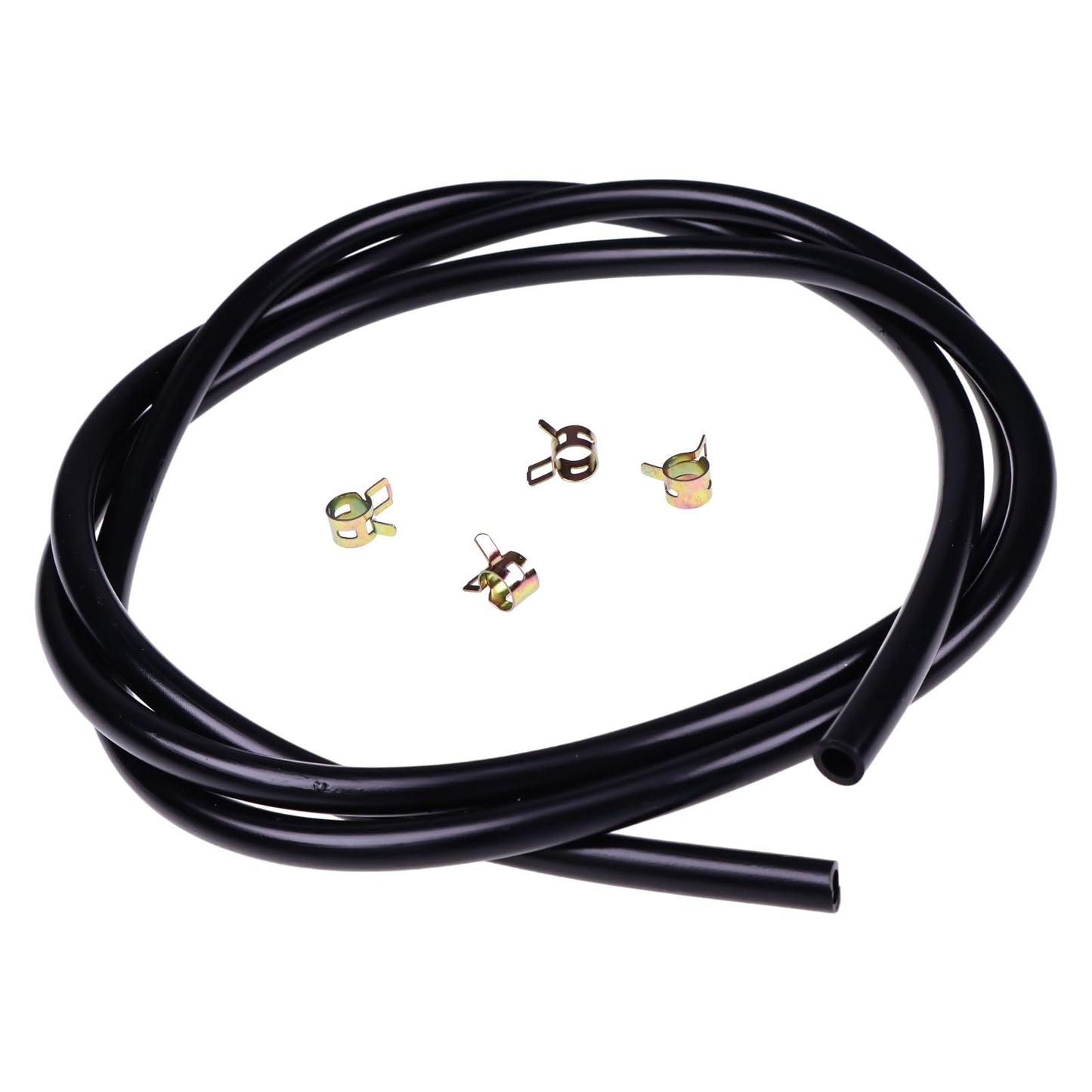 7' Long 1/4'' ID 3/8'' OD Blue Fuel Line Kit with Clamps Compatible with Small Gas Diesel Powersports Generators Engines Snowmobile Dirt Bike Quad Motorcycle Go Kart Golf Cart