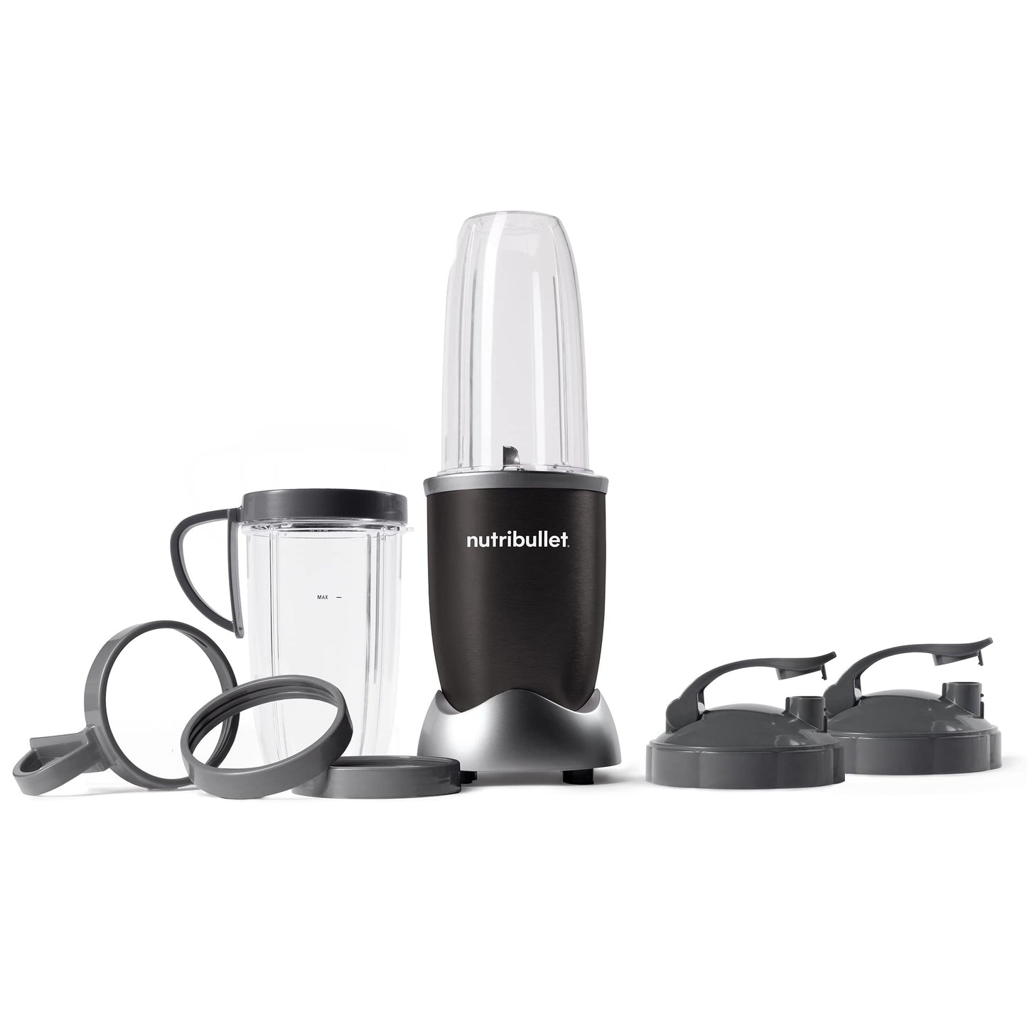 Nutribullet Personal Blender, Shakes, Smoothies, Food Prep, and Frozen Blending, 24 Ounces, 600 Watt, Dark Gray, NBR-0601WM
