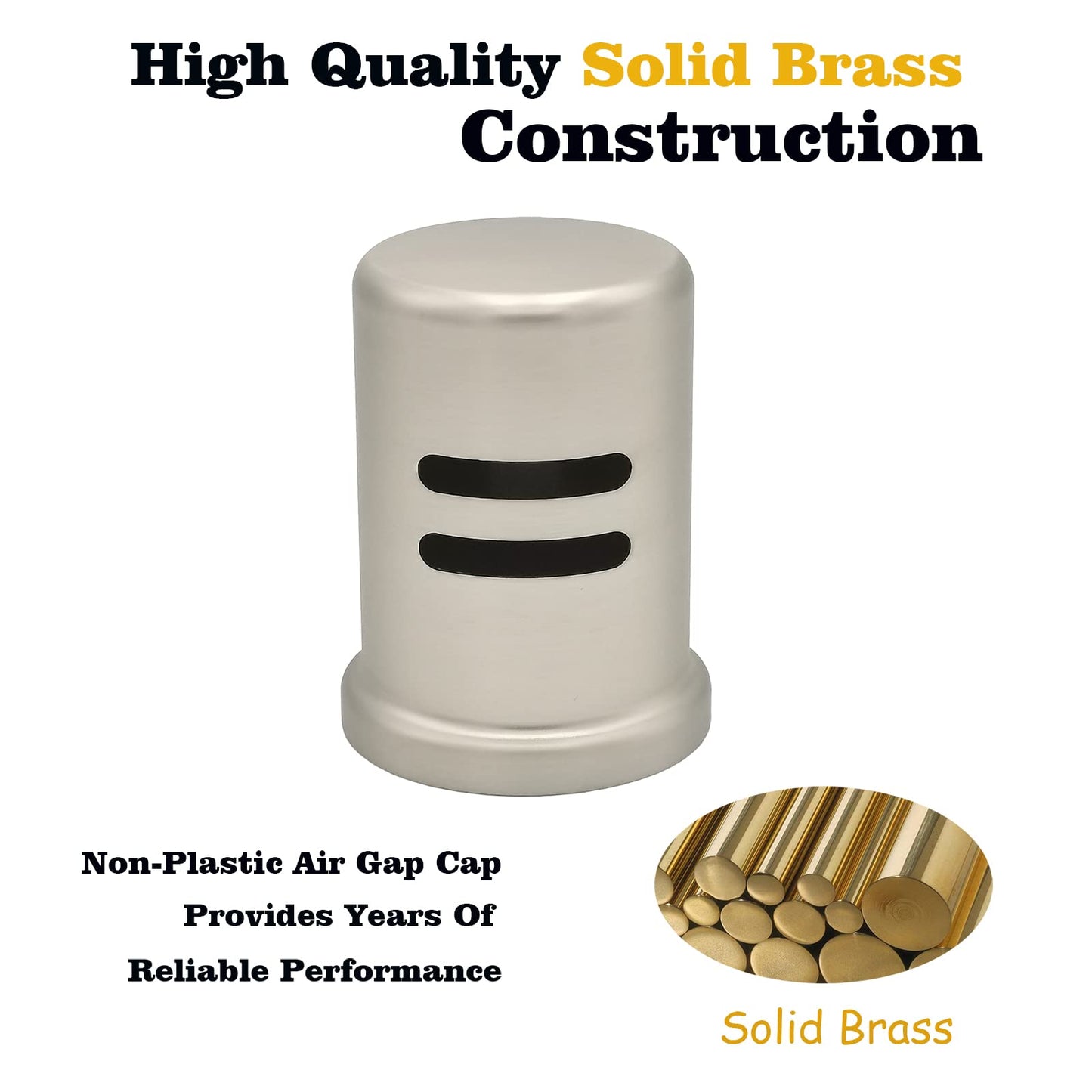 Dishwasher Air Gap Cover Black only, Skirted, Replacement Black air gap dishwasher,Solid Brass,Matte Black Finish