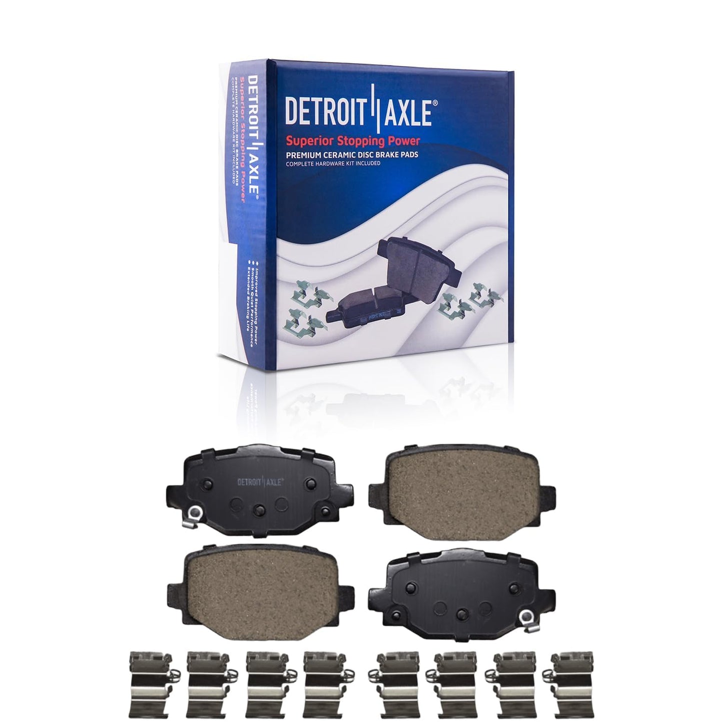 Detroit Axle - Brake Kit for Toyota 2006-2018 RAV4, 2010-2012 Lexus HS250h | Disc Brake Rotors Ceramic Brake Pads 2011 Front and Rear Replacement 10.83" inch Front 11.06" inch Rear Rotors