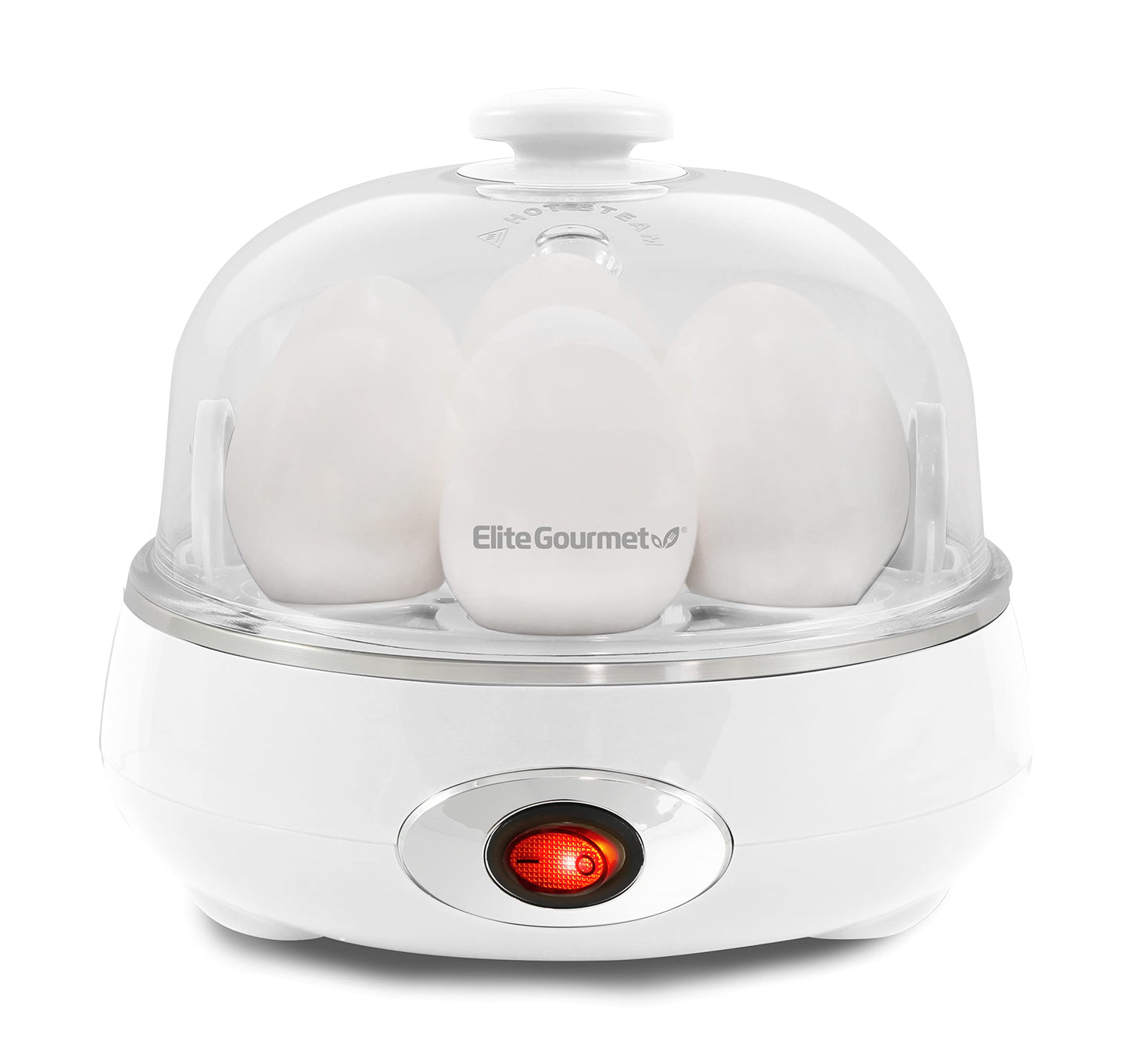Elite Gourmet EGC115B Easy Egg Cooker Electric 7-Egg Capacity, Soft, Medium, Hard-Boiled Egg Cooker with Auto Shut-Off, Measuring Cup Included, BPA Free, Classic Black