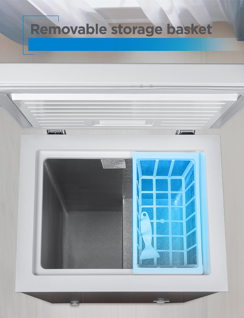 BLACK+DECKER 19.8 Cu. Ft. Chest Freezer, Deep Freezer with Top Opening, Freezer Chest with 2 Removable Storage Baskets, Mechanical Temperature Control, Manual Defrost, R600a Refrigerant,BCF1980E,White