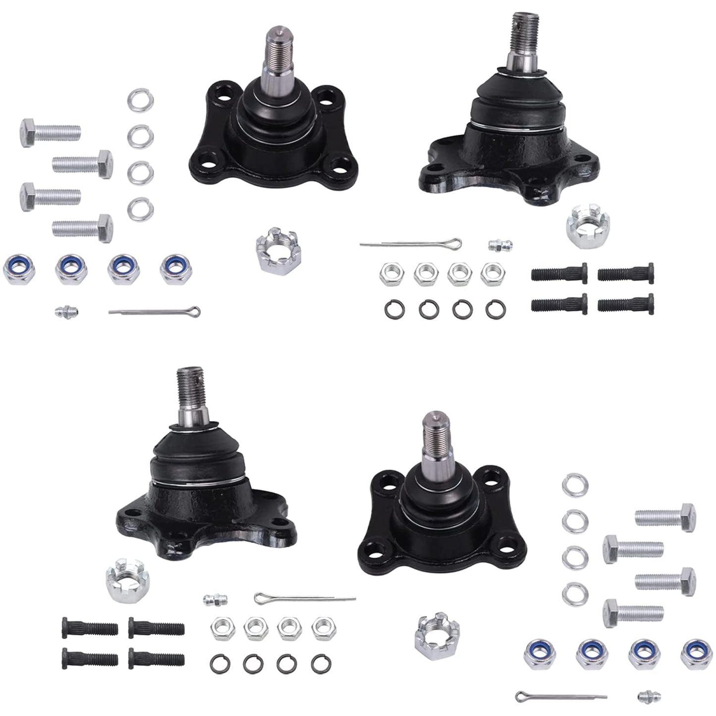 Detroit Axle - 4WD Front 4pc Ball Joints for Ford F-250 F-350 F-450 F-550 Excursion, 4 Upper & Lower Ball Joints Replacement