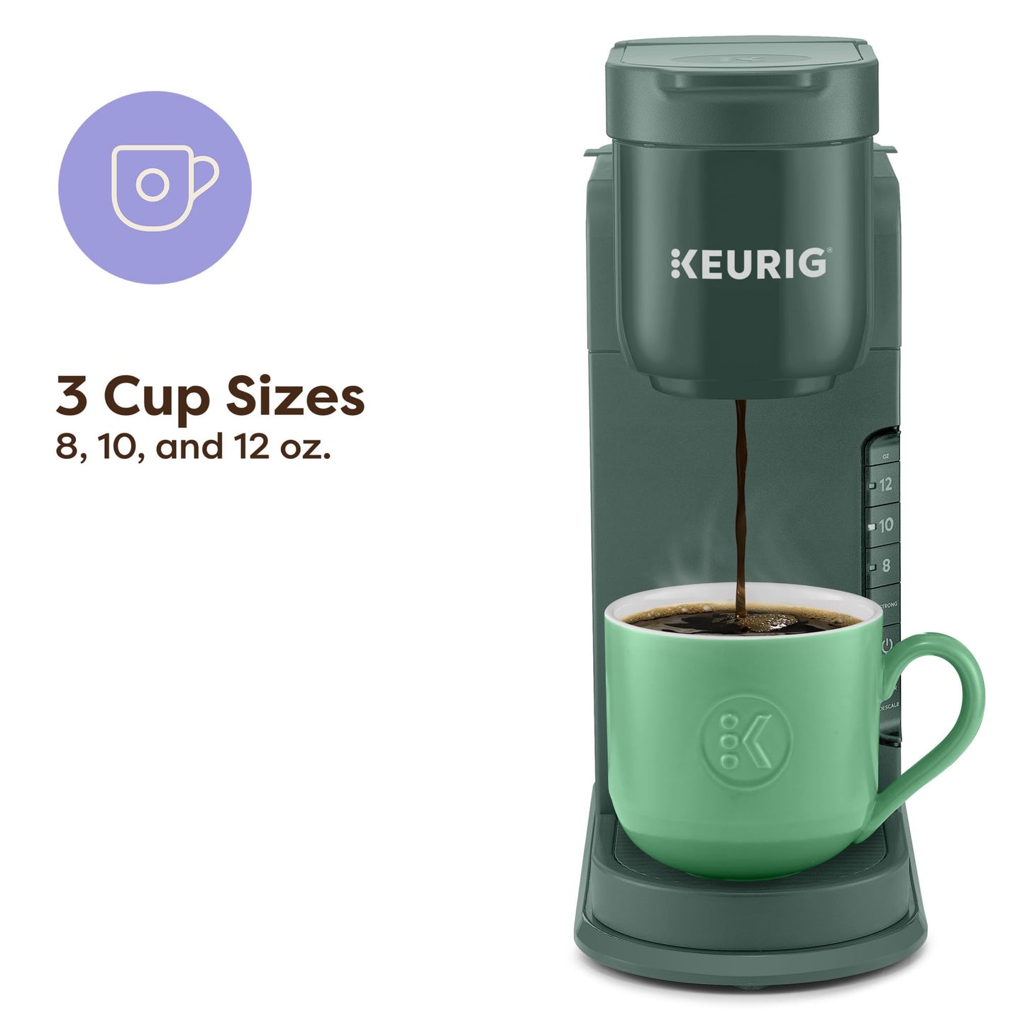 Keurig K-Express Single Serve K-Cup Pod Coffee Maker, 3 Brew Sizes, Strong Button Feature, 42oz Removable Reservoir, Mint