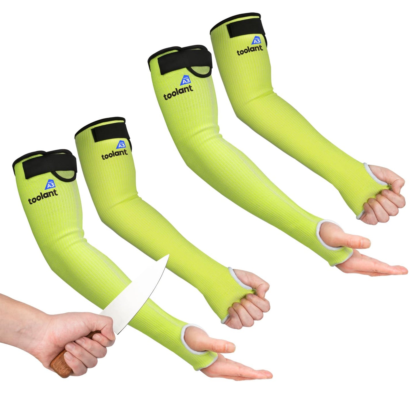 OriStout Cut Resistant Farmers Sleeves with Thumb Hole, Arm Protectors for Thin Skin and Bruising, for Gardening, Welding, Kitchen, Arm Guards for Biting, Pet Grooming, Grey, 1 Pair