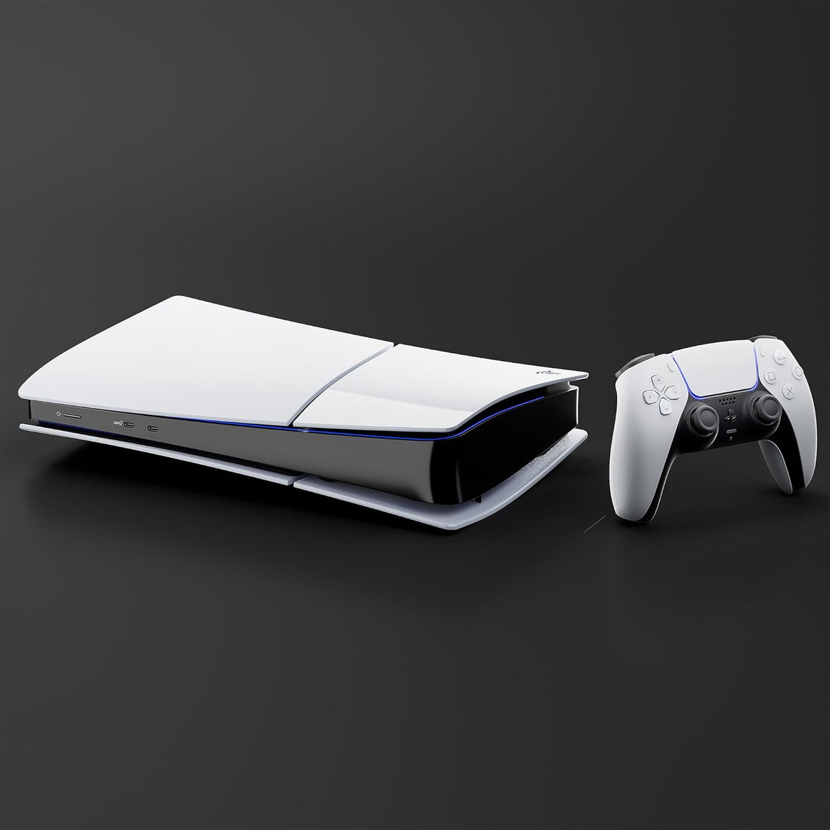 PlayStation 5 Slim Digital with 1TB SSD Storage, Wireless Dualsense Controller - PS5 Gaming System, White [video game] (Renewed) [video game]