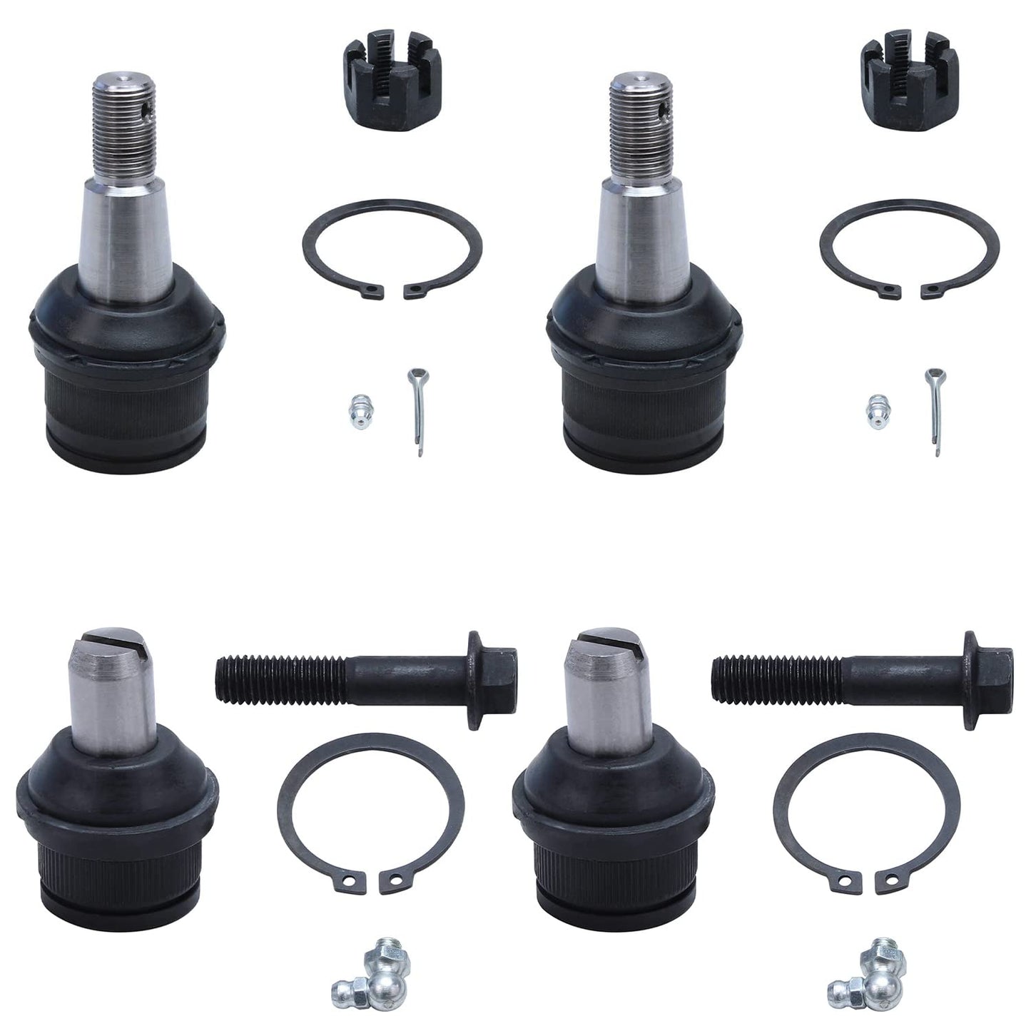 Detroit Axle - 4WD Front 4pc Ball Joints for Ford F-250 F-350 F-450 F-550 Excursion, 4 Upper & Lower Ball Joints Replacement