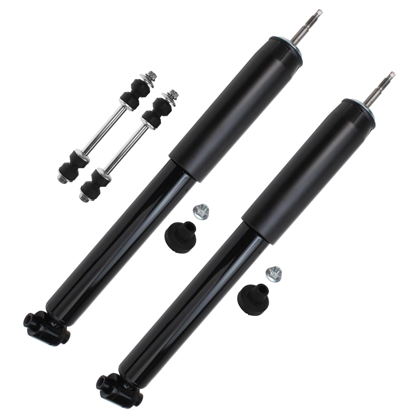 Detroit Axle - Front and Rear Shock Absorbers for 2007-2017 Jeep Wrangler, 2018 Wrangler JK 4 Complete Shock Absorber Assembly 2008 2009 2010 2011 2012 2013 2014 2015 2016 Replacement
