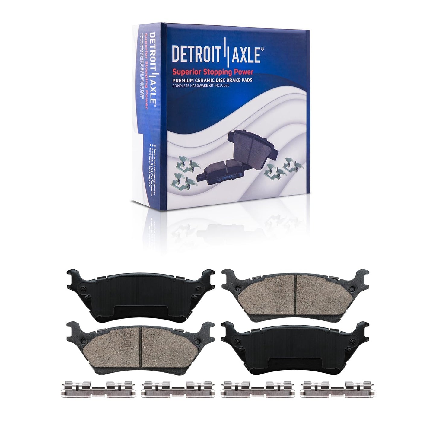 Detroit Axle - Brake Kit for Dodge Avenger Caliber Jeep Patriot Compass Chrysler 200 Sebring Replacement Disc Brake Rotors Ceramic Brakes Pads 5 Lugs: 11.57" inch Front and 10.31" inch Rear Rotors