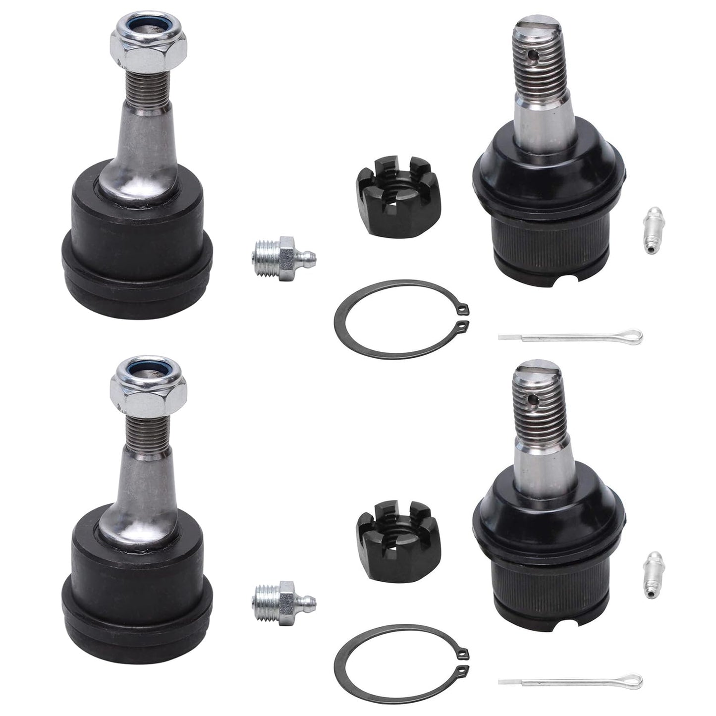 Detroit Axle - 4WD Front 4pc Ball Joints for Ford F-250 F-350 F-450 F-550 Excursion, 4 Upper & Lower Ball Joints Replacement