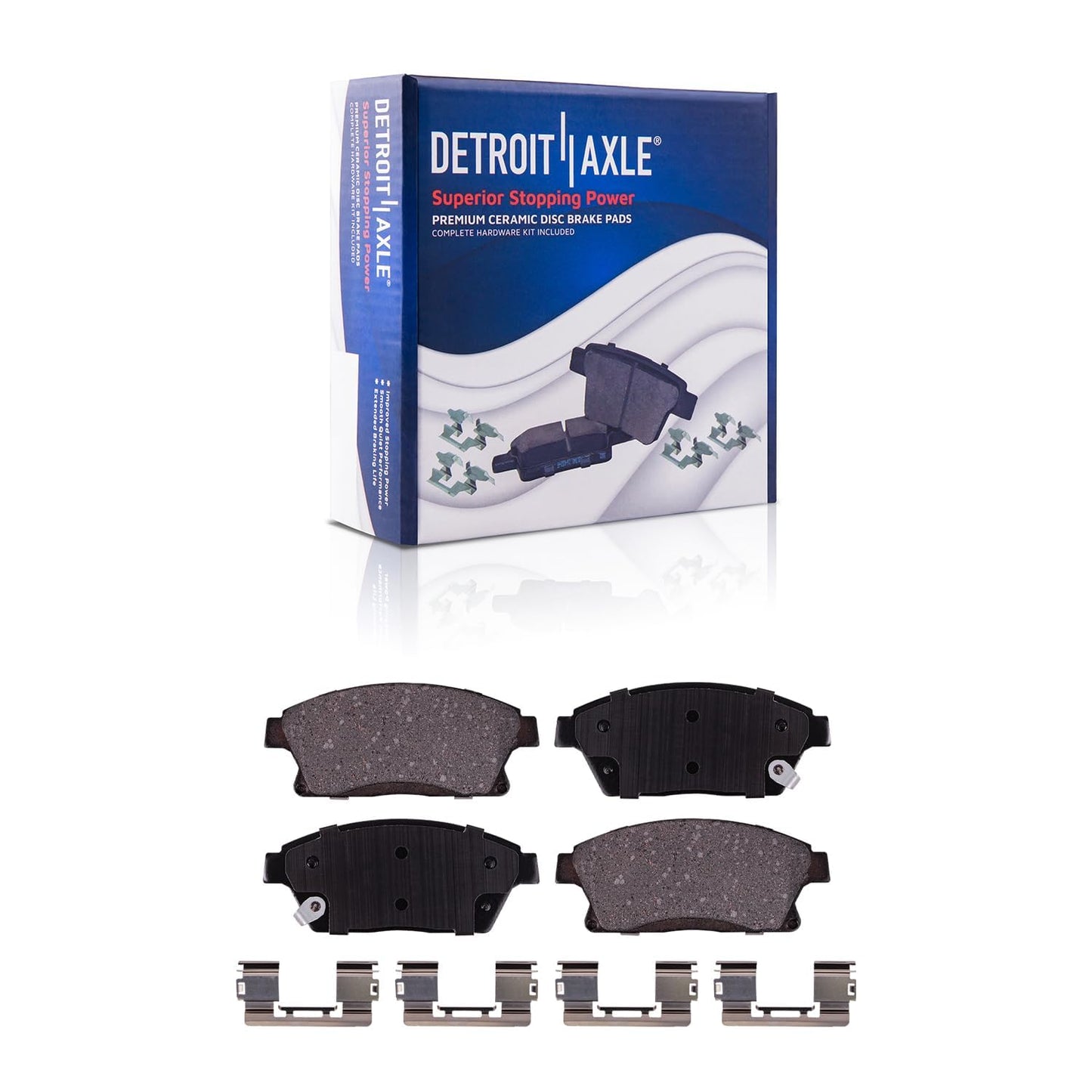Detroit Axle - Brake Kit for 2011-2020 Jeep Grand Cherokee Dodge Durango | Disc Brakes Rotors Ceramic Brake Pads Replacement 12.99" inch Front and Solid Rear Rotor