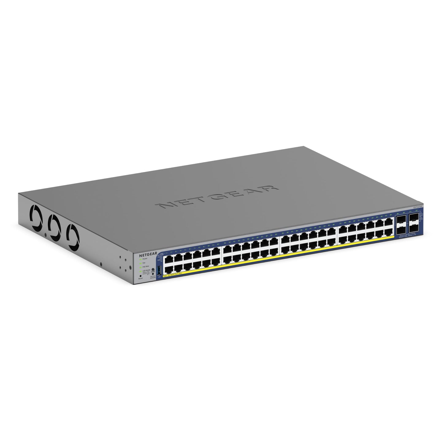 NETGEAR 52-Port PoE Gigabit Ethernet Smart Switch (GS752TPP) - Managed, Optional Insight Cloud Management, 48 x PoE+ @ 760W, 4 x 1G SFP, Desktop or Rackmount