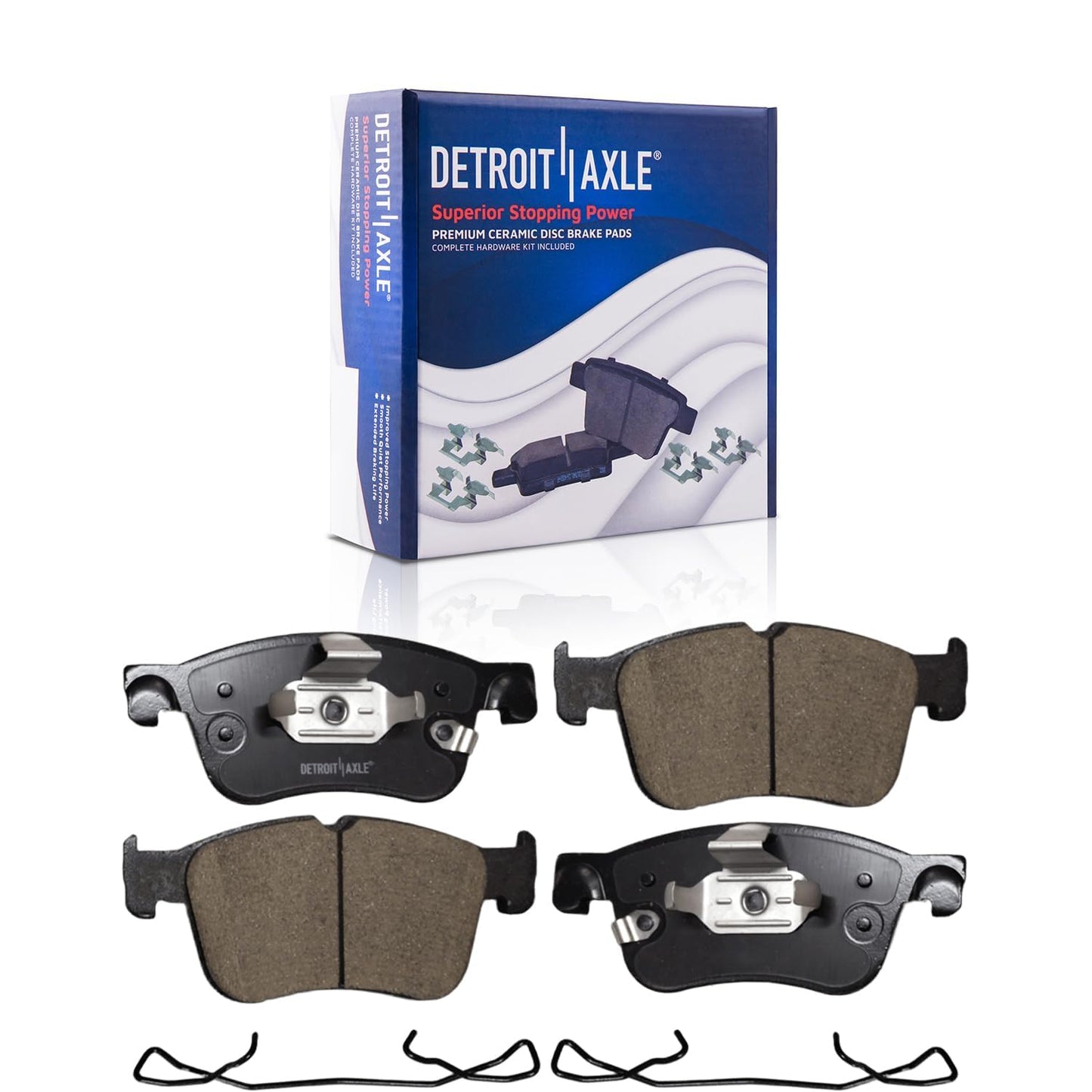 Detroit Axle - Front Brake Kit for Chevy 2012-2017 Sonic 2011-2015 Cruze 2016 Cruze Limited, Disc Brake Rotors Ceramic Brakes Pads Replacement 10.87" inch Front Rotor