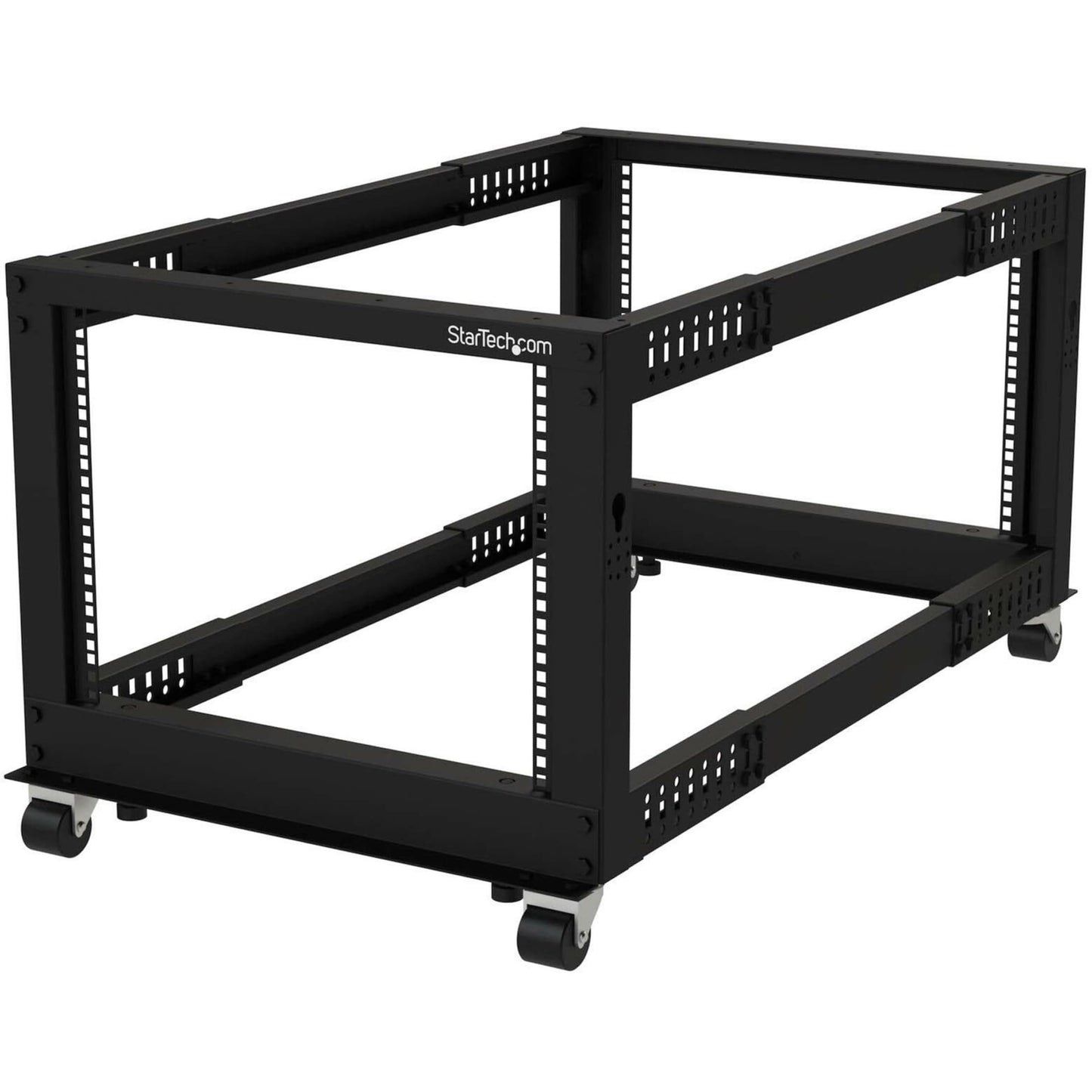 StarTech 25U 4-Post Server Rack, 19in Open Frame Rack with 40in (101cm) Mounting Depth and 1200lb (544kg) Weight Capacity, Mobile or Floor Mount IT Rack