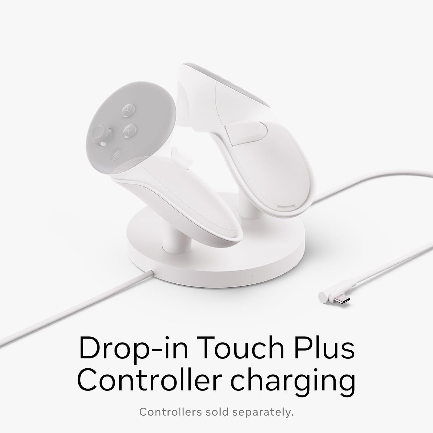 Meta Quest Compact Charging Dock — Works with Meta Quest 3/3S — Extended Headset Charging Cable — Wireless Charging for Touch Plus Controllers | Compact charging dock with rechargeable batteries and USB-C cables for Quest 3, Quest 3S and Touch Plus contro