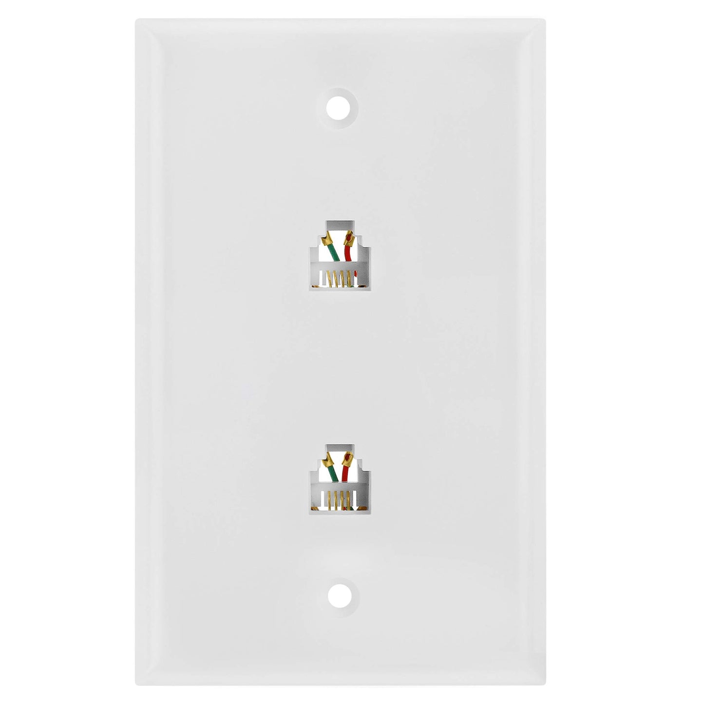 Cmple - Single RJ11 Connector with 6 Conductors Phone Wall Plate Jack 6P6C Telephone Single Jack Wallplate with Screws