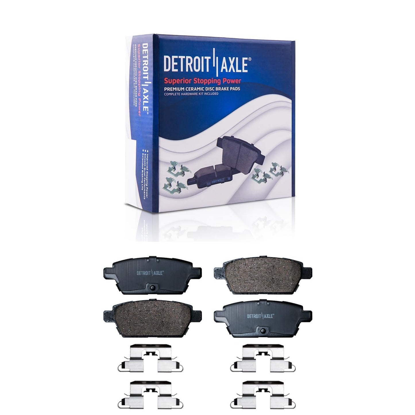 Detroit Axle - Brake Kit for Toyota 2006-2018 RAV4, 2010-2012 Lexus HS250h | Disc Brake Rotors Ceramic Brake Pads 2011 Front and Rear Replacement 10.83" inch Front 11.06" inch Rear Rotors