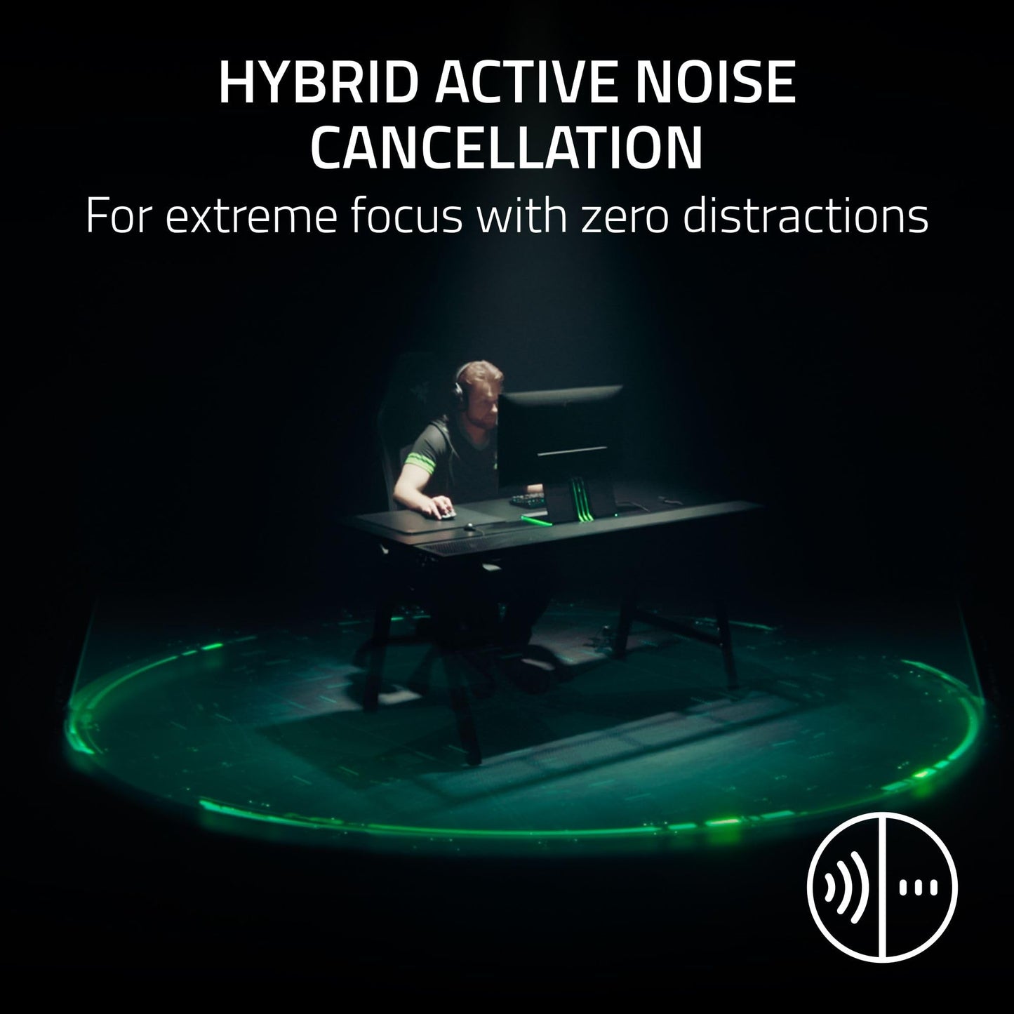 Razer BlackShark V3 Pro Wireless ANC Gaming Headset for PC: Full Band Mic - 50mm Drivers - 2.4 GHz, Bluetooth, USB, 3.5mm - Works with Mac, PS5, Nintendo Switch, Smartphone - 70 Hr Battery - Black