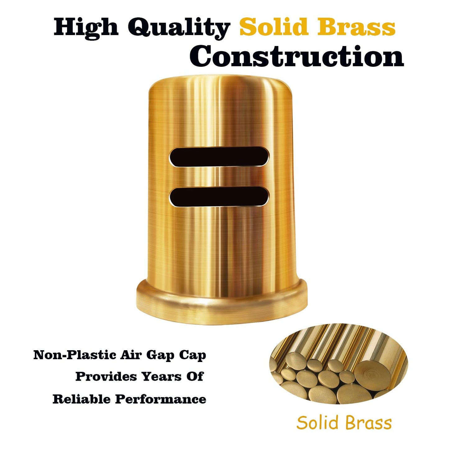 Dishwasher Air Gap Cover Black only, Skirted, Replacement Black air gap dishwasher,Solid Brass,Matte Black Finish
