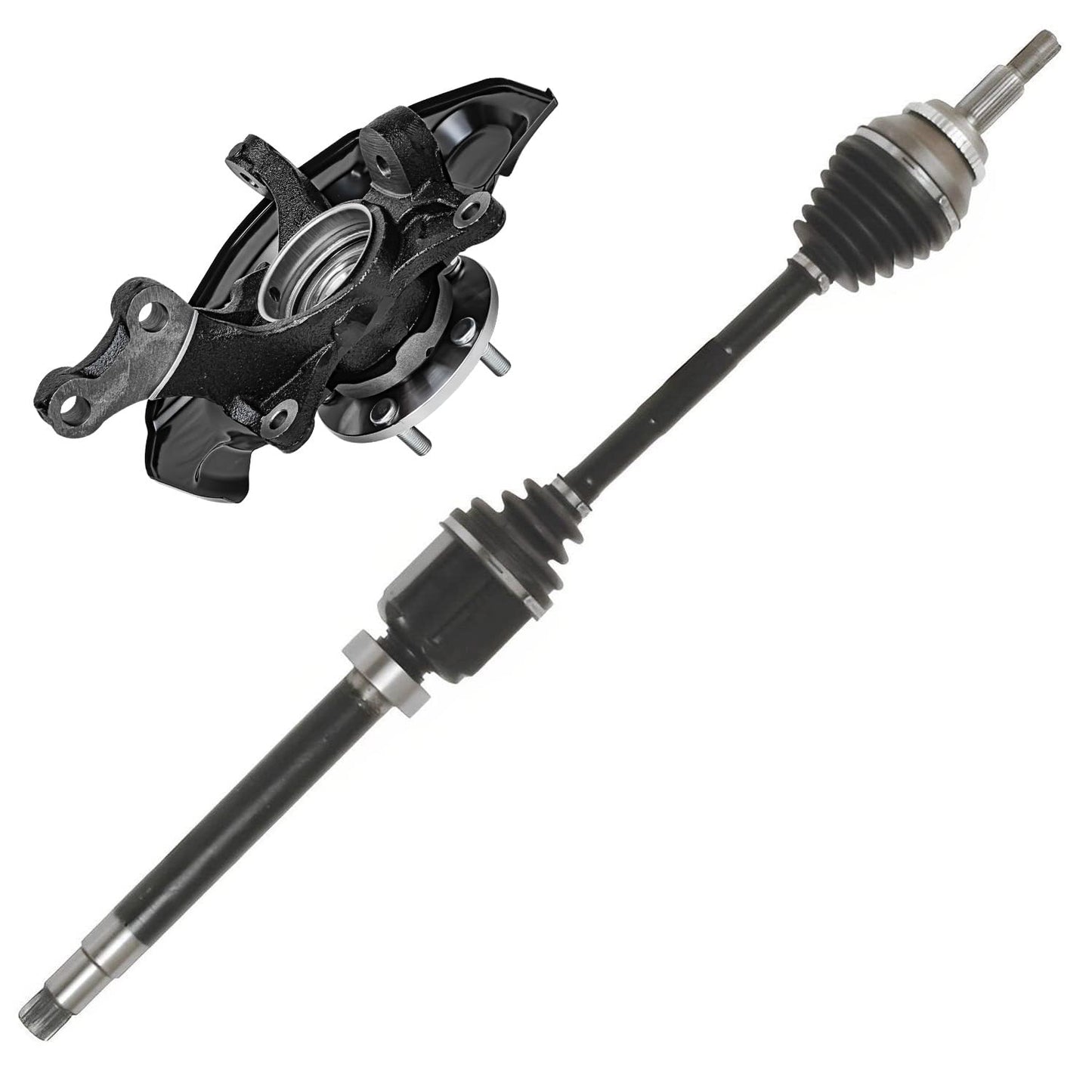 Detroit Axle - 4WD 2 Front CV Axle Shafts for 2007-2020 Chevy Silverado 1500 GMC Sierra Suburban Yukon XL 1500 Tahoe Avalanche Escalade ESV EXT 6 Lugs CV Axle Shafts Assembly Pair Replacement
