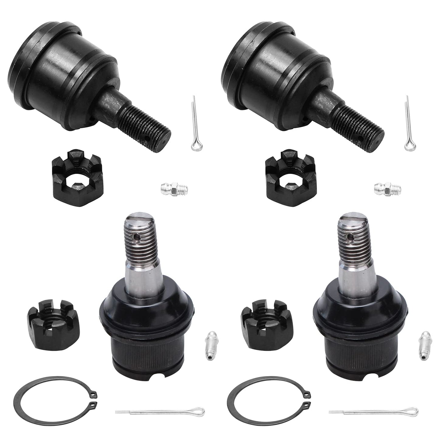 Detroit Axle - 4WD Front 4pc Ball Joints for Ford F-250 F-350 F-450 F-550 Excursion, 4 Upper & Lower Ball Joints Replacement