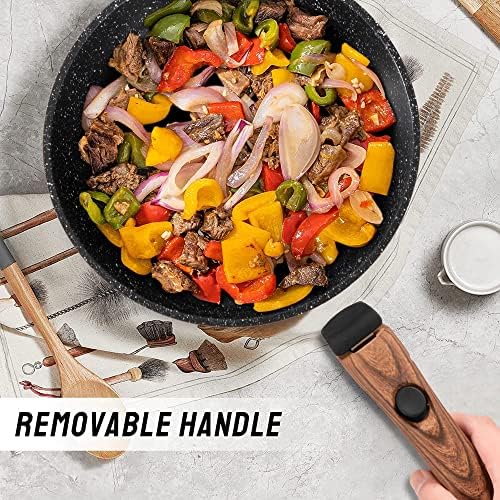 Kitchen Academy Nonstick Cookware Sets with 2 Pcs Handle