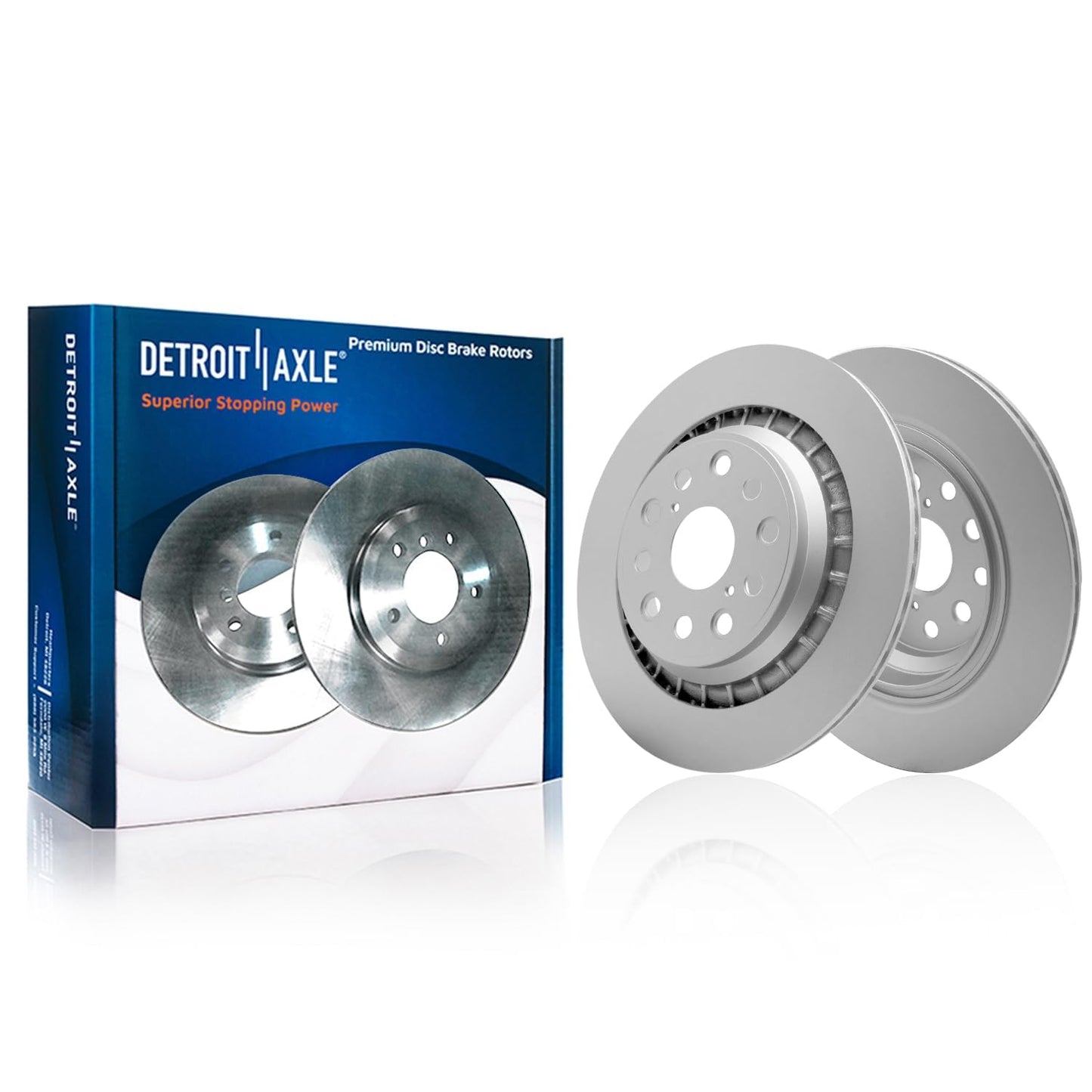 Detroit Axle - 8pc Brake Kit for 2016-2021 Honda Civic, Disc Brake Rotors Ceramic Brakes Pads with Hardware 2017 2018 2019 2020 Replacement : 11.10" inch Front and 10.24" inch Rear Rotor