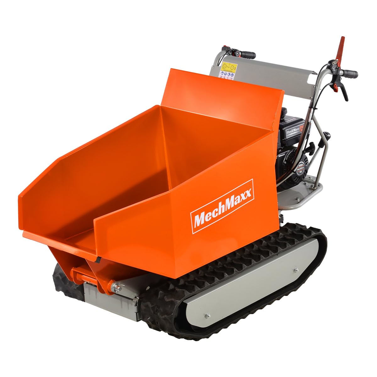 MechMaxx 1100Lb Loading 48V Battery Powered Wheel Barrow Electric Dumper Cart with 30W Light, Hydraulic Tipping, 1000W Brushless DC Motor, LED Display Screen, Model EH50 Yellow