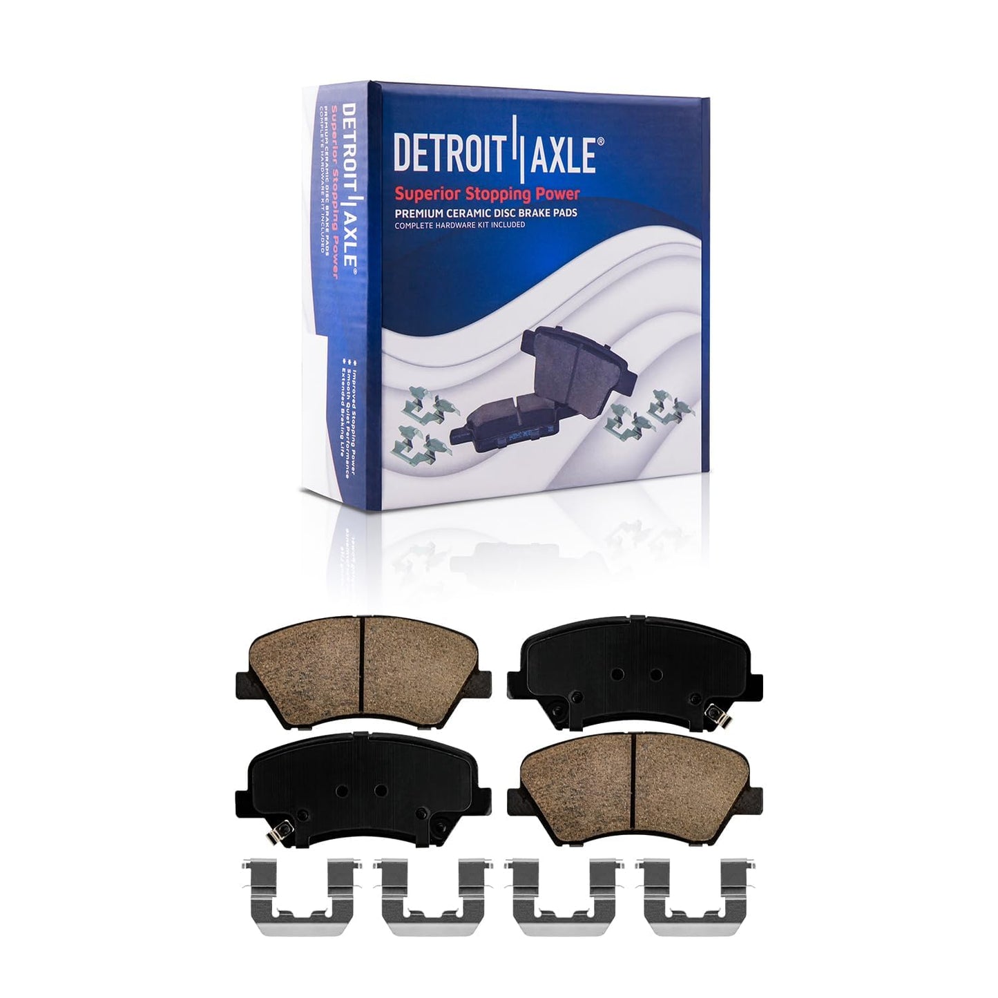 Detroit Axle - Front Brake Kit for 2006-2018 Dodge Ram 1500, 07-09 Durango Chrysler Aspen, 2019-2024 Ram 1500 Classic, Drilled and Slotted Disc Brake Rotors Ceramic Brakes Pads Replacement