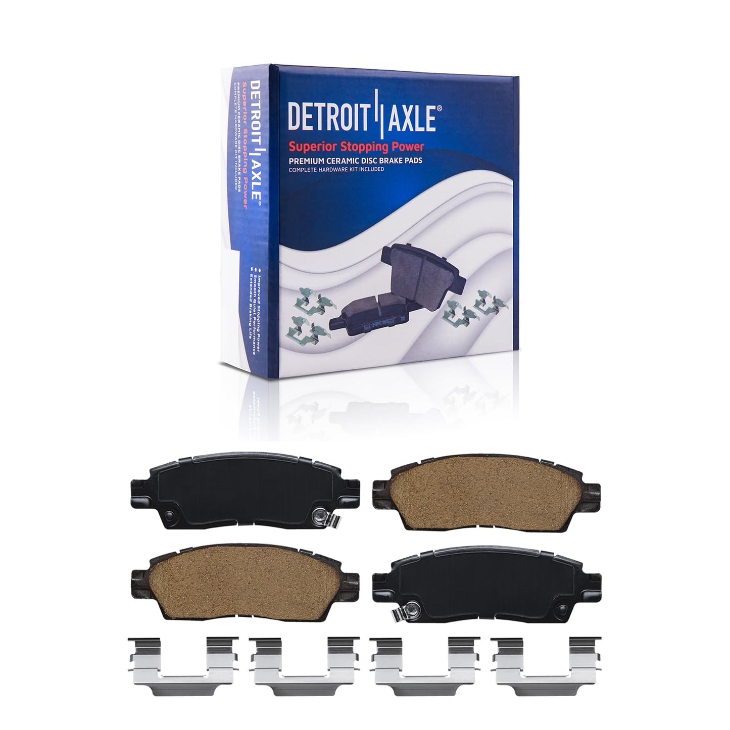 Detroit Axle - Brake Kit for 2011-2020 Jeep Grand Cherokee Dodge Durango Replacement Front & Rear Drilled & Slotted Disc Brake Rotors Ceramic Brakes Pads : 12.99" inch Rotor