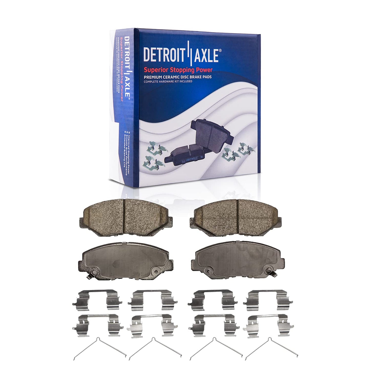 Detroit Axle - 4WD Brake Kit for 2012-2022 Ford F-250 Super Duty 2013-2022 F-350 Super Duty, 14.29" inch Front Rear Drilled Slotted Brake Rotors Ceramic Brakes Pads Replacement