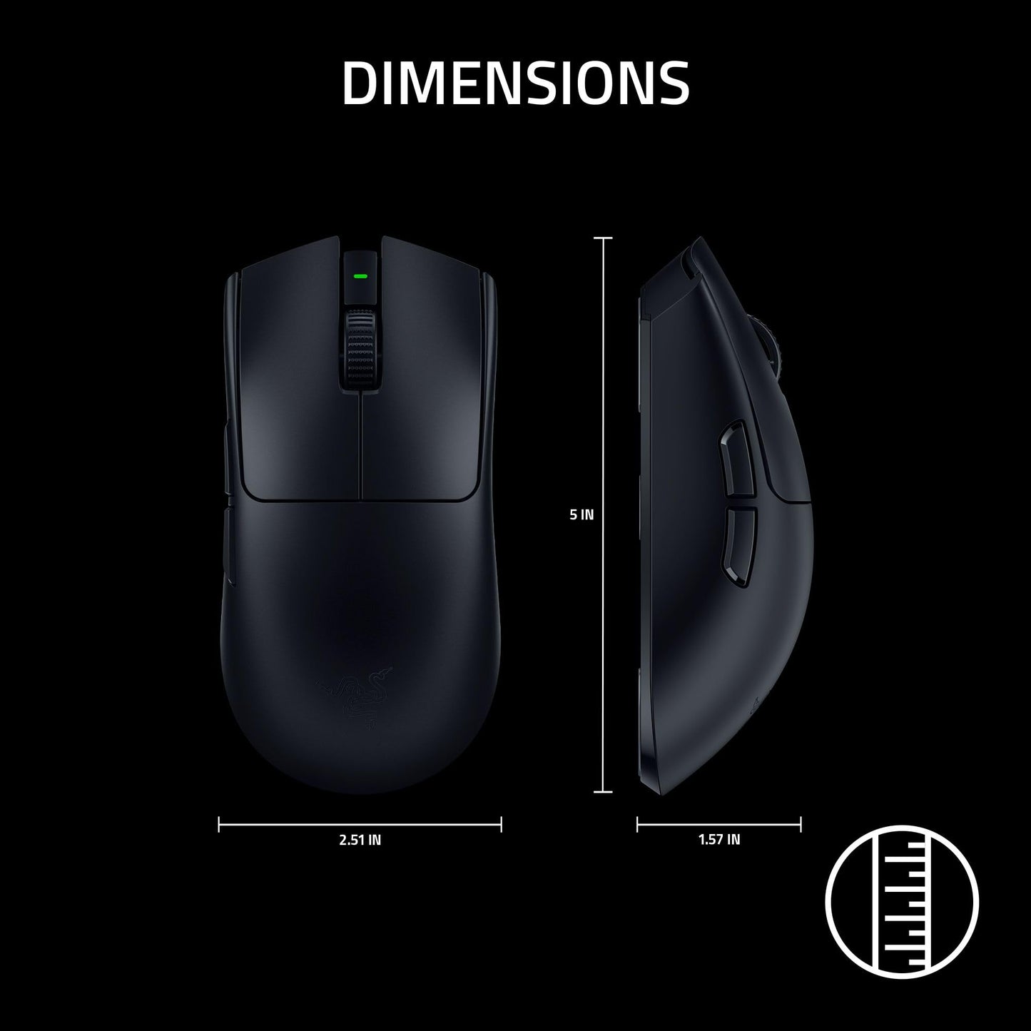 Razer Viper V3 Pro Wireless Esports Gaming Mouse: Symmetrical - 54g Lightweight - 8K Polling - 35K DPI Optical Sensor - Gen3 Optical Switches - 8 Programmable Buttons - 95 Hr Battery - Black