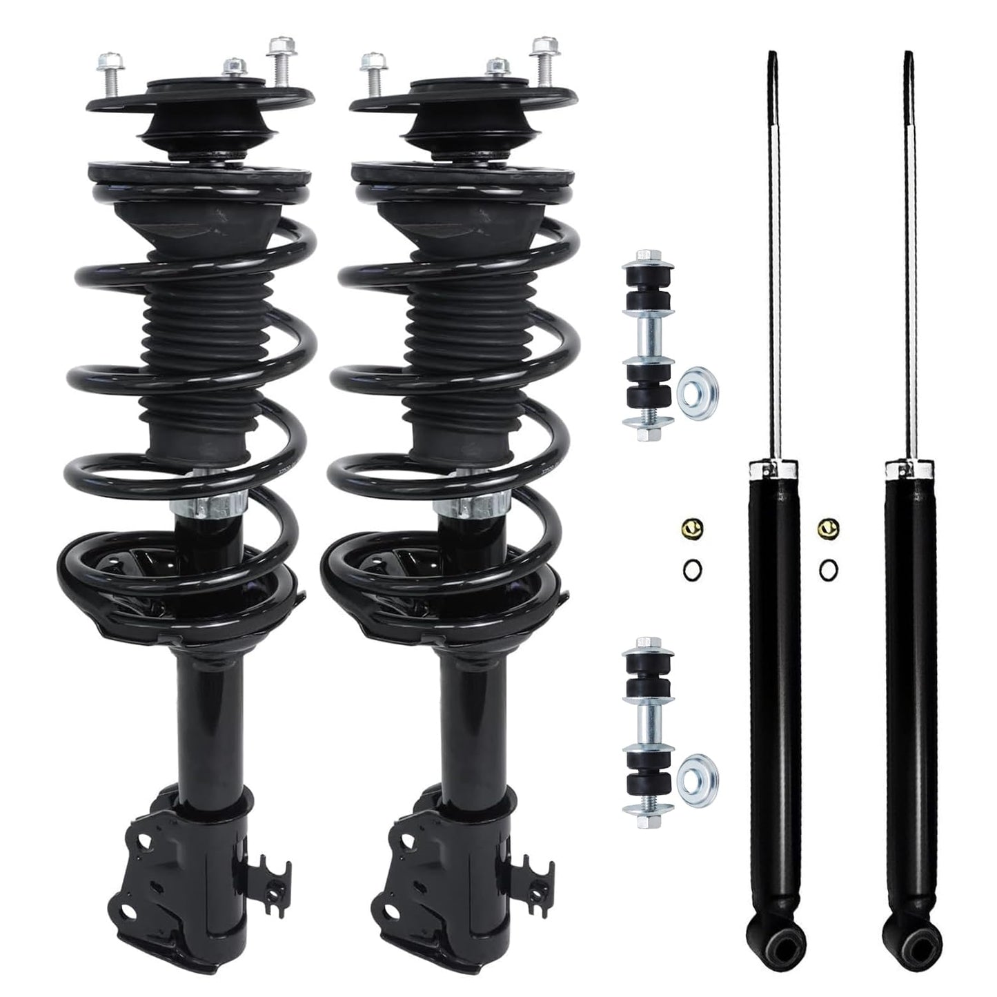 Detroit Axle - 6pc Struts Shocks Kit for 2014-2018 Chevy Silverado 1500 GMC Sierra 1500, 2 Front Struts w/Coil Springs 2 Sway Bars 2 Rear Shock Absorbers 2015 2016 2017 Replacement Suspension
