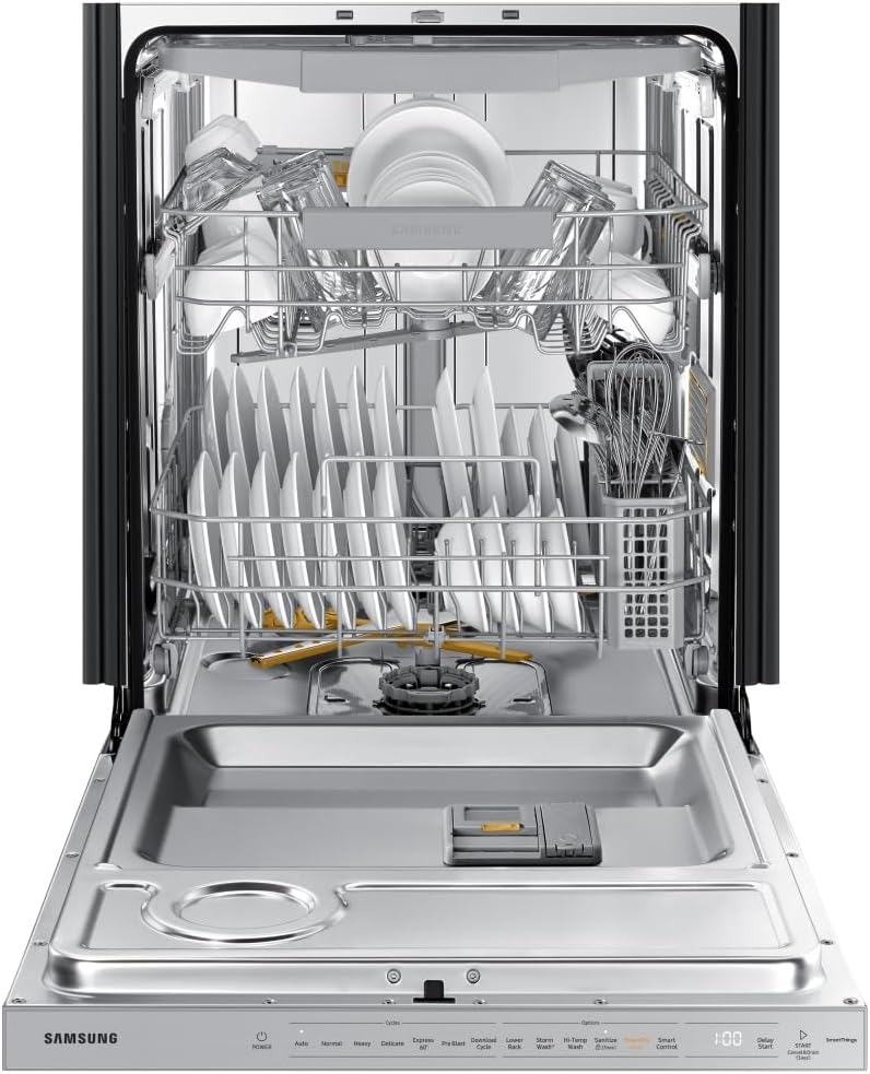 Samsung Bespoke Smart 42 dBA Dishwasher with 3rd Rack and StormWash+, Stainless Steel, DW80B7070US/AA
