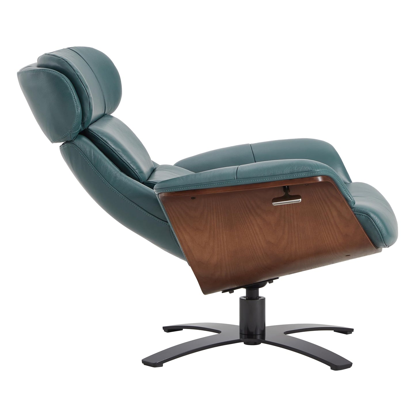CHITA Genuine Leather Reclining Swivel Chair with Adjustable Headrest and Ottoman for Living Room, Office, Saddle