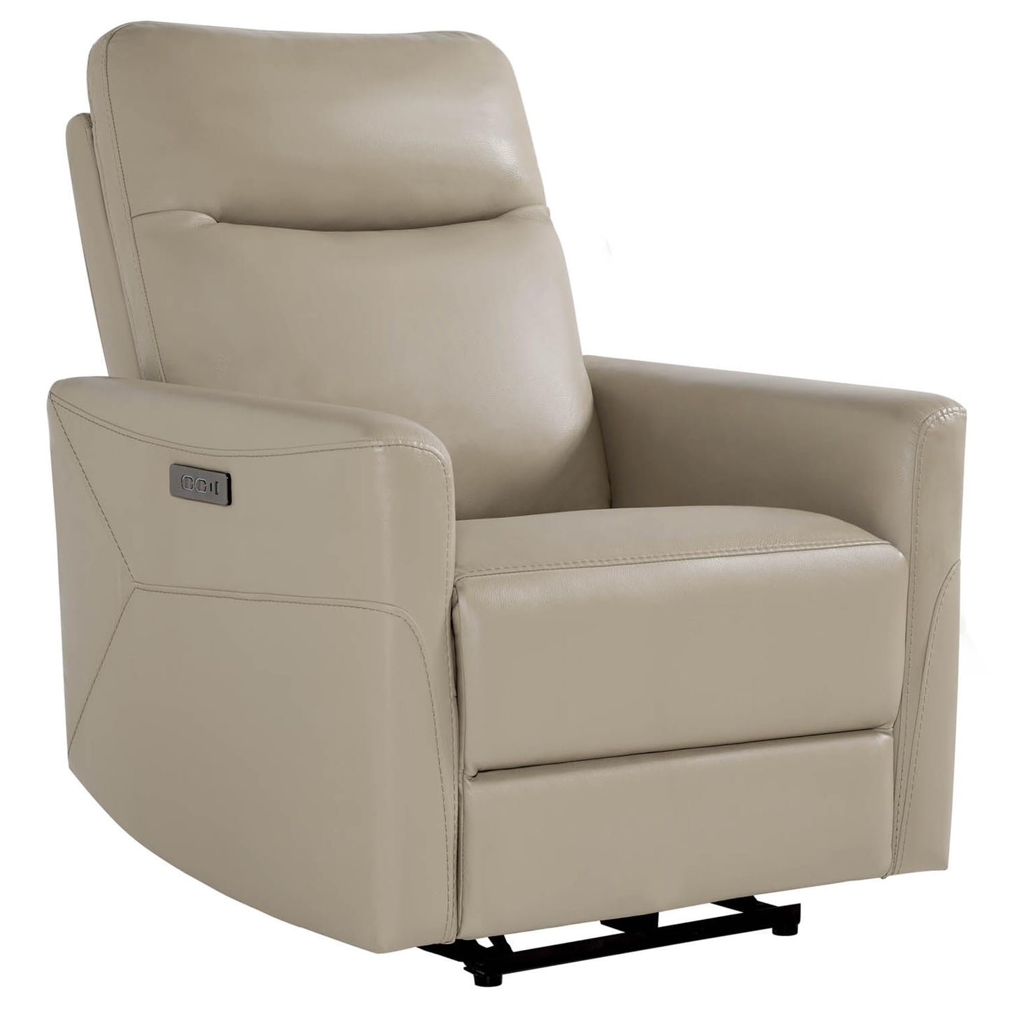 CHITA Genuine Leather Power Recliner Chair for Adults, Electric Wall Hugger Recliner for Small Spaces, Modern Living Room and RV Recliner Chair with Adjustable Power Headrest & Charging Ports, Brown