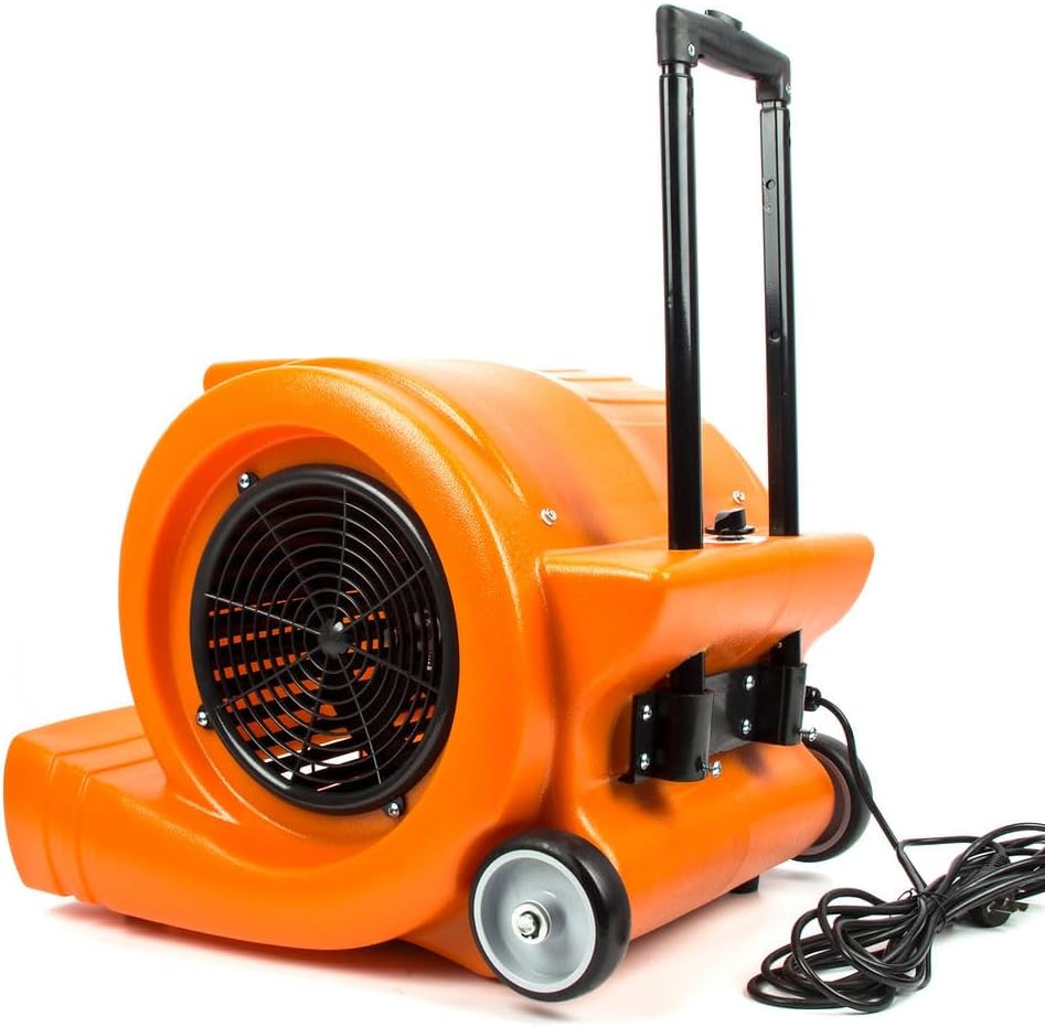 SUNMAX RT900A 3-Speed Air Mover 1.3HP 5000 CFM Powerful Floor Blower Carpet Dryers Janitoral Floor Dryer with Telescopic Handle, Wheels