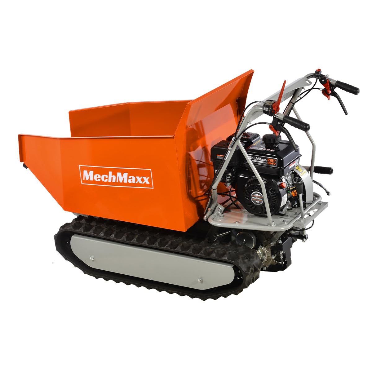 MechMaxx 1100Lb Loading 48V Battery Powered Wheel Barrow Electric Dumper Cart with 30W Light, Hydraulic Tipping, 1000W Brushless DC Motor, LED Display Screen, Model EH50 Yellow