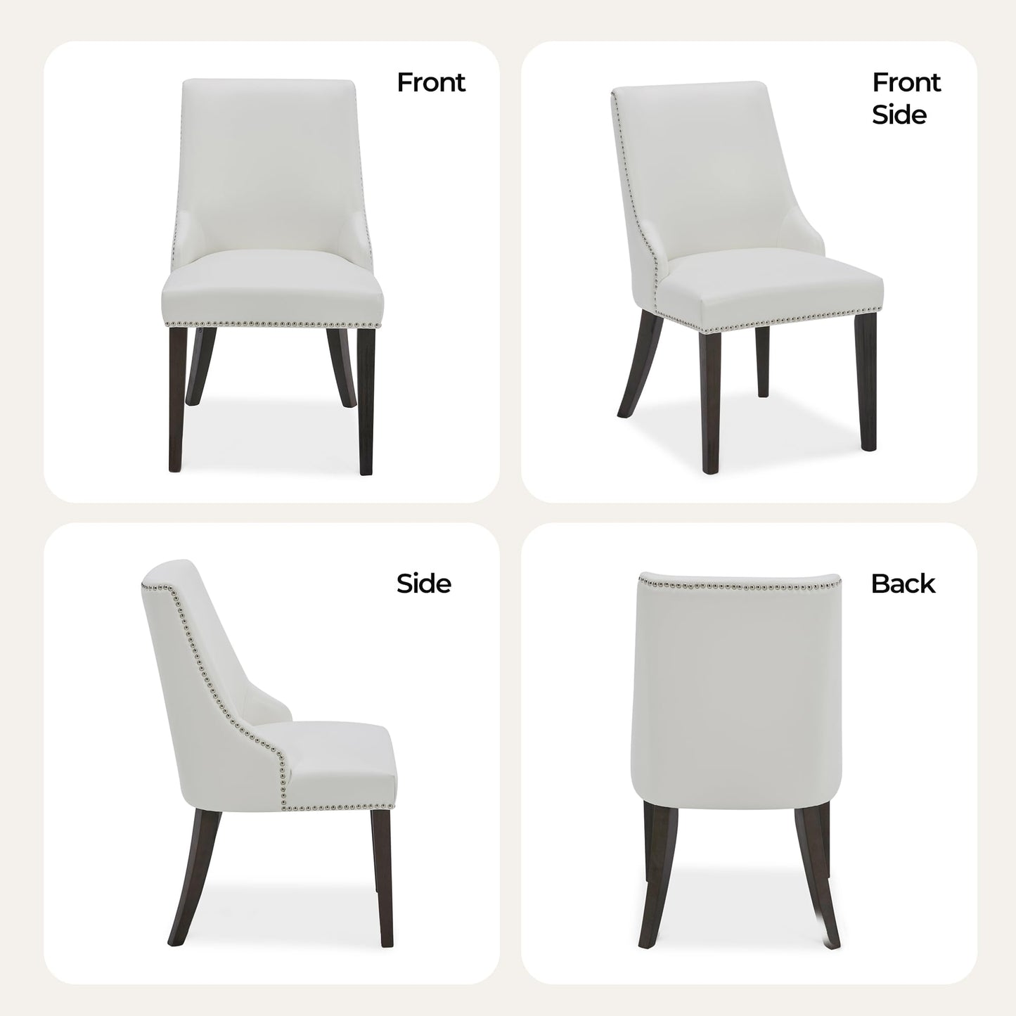 CHITA Modern High Back Dining Room Chairs Set of 2, Farmhouse Upholstered Dining Chairs, Fabric in Linen