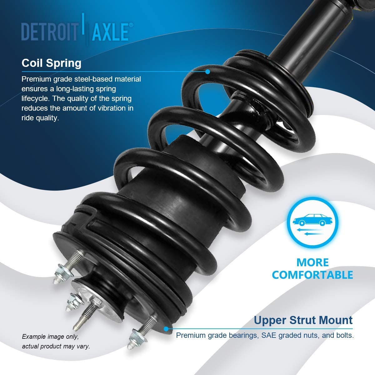 Detroit Axle - 6pc Struts Shocks Kit for 2014-2018 Chevy Silverado 1500 GMC Sierra 1500, 2 Front Struts w/Coil Springs 2 Sway Bars 2 Rear Shock Absorbers 2015 2016 2017 Replacement Suspension