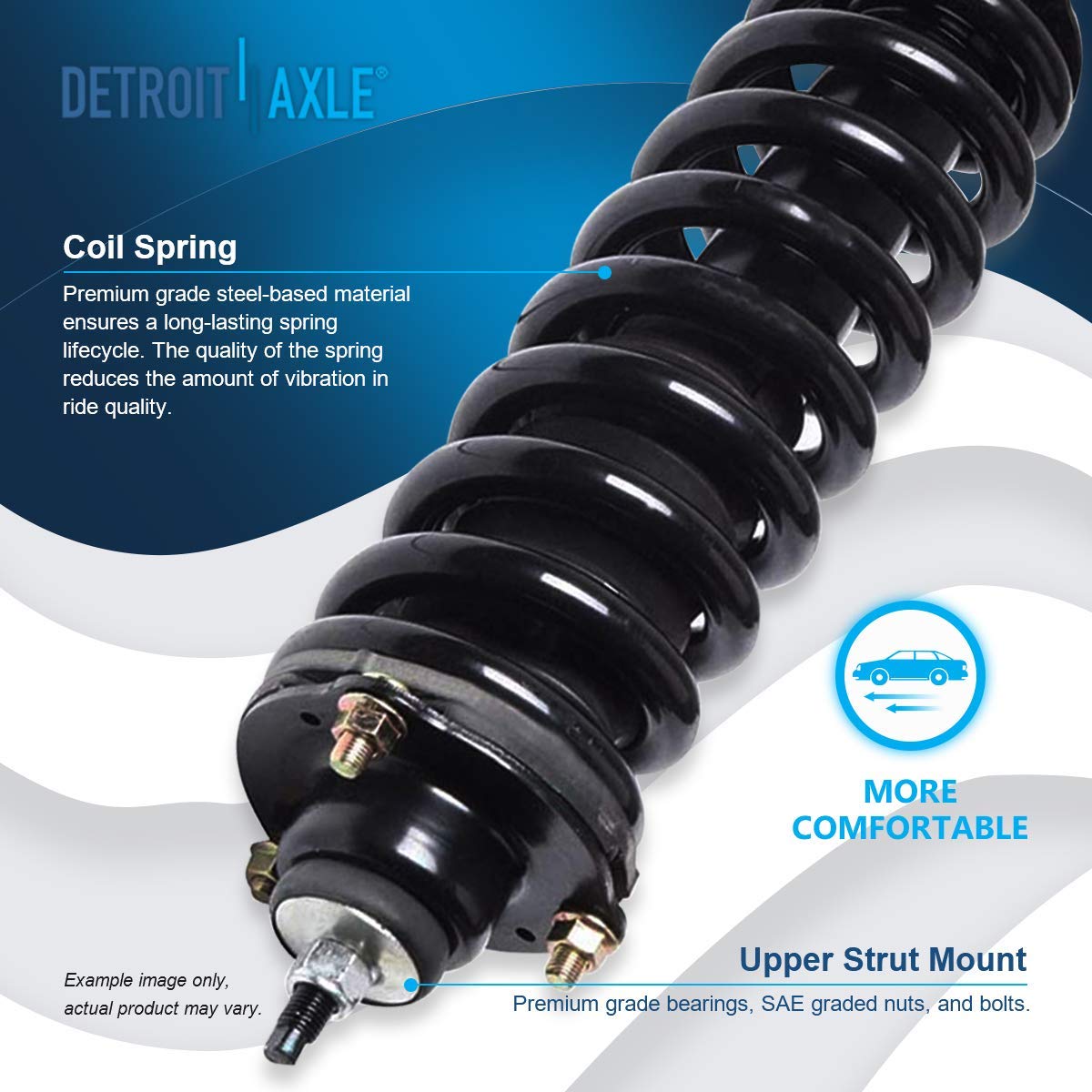 Detroit Axle - 6pc Struts Shocks Kit for 2014-2018 Chevy Silverado 1500 GMC Sierra 1500, 2 Front Struts w/Coil Springs 2 Sway Bars 2 Rear Shock Absorbers 2015 2016 2017 Replacement Suspension