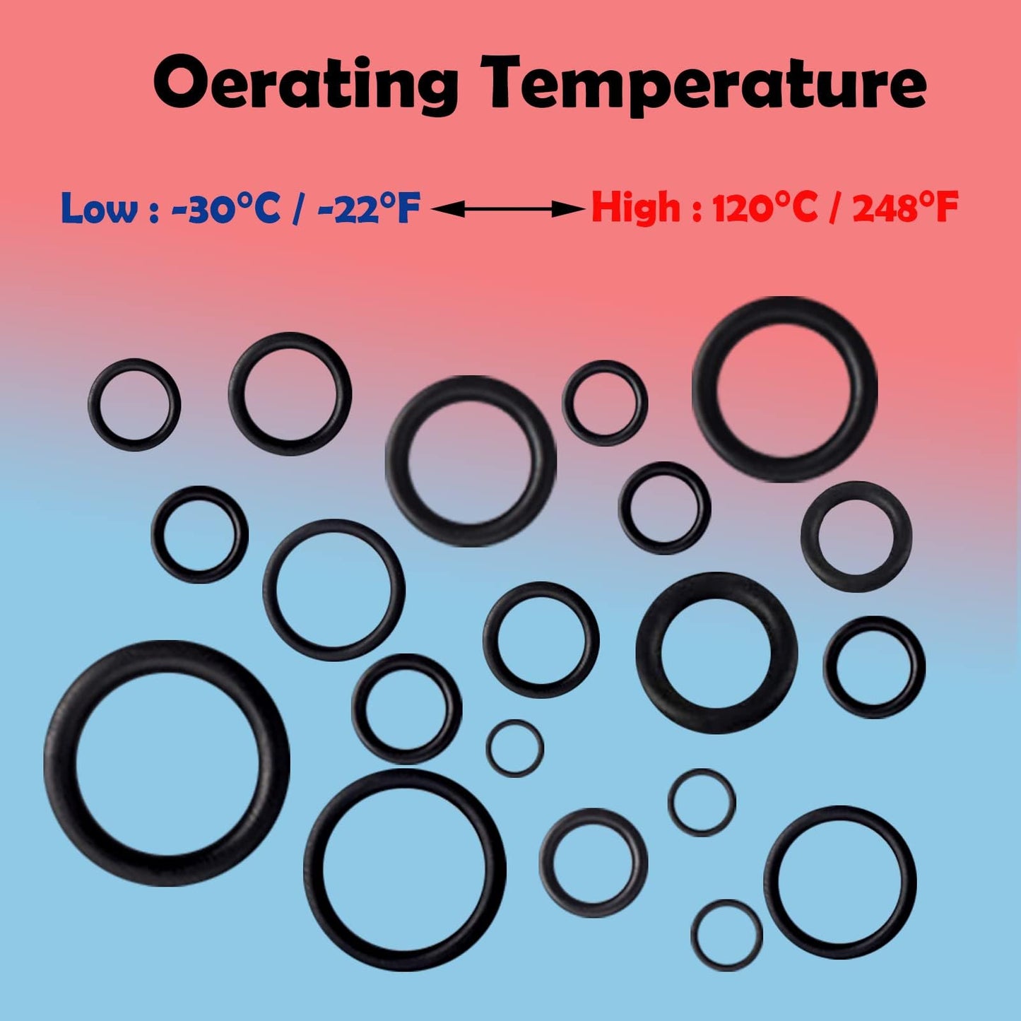 ZDBB 1010 Pcs Rubber O Rings Kit 22 Size Universal O-Ring Assortment Set for Automotive Faucet Pressure Washers Plumbing Sealing Repair,Air or Gas Connections,Resist Oil and Heat