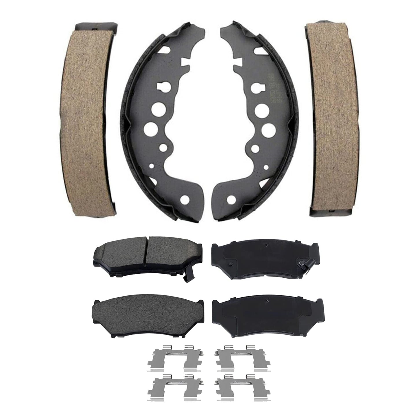 Detroit Axle - 4WD Brake Kit for 2012-2022 Ford F-250 Super Duty 2013-2022 F-350 Super Duty, 14.29" inch Front Rear Drilled Slotted Brake Rotors Ceramic Brakes Pads Replacement
