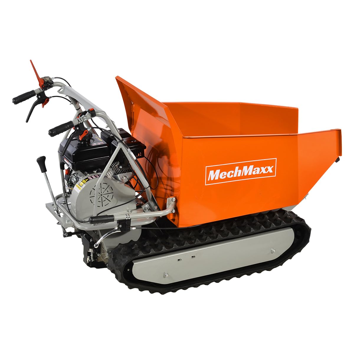 MechMaxx 1100Lb Loading 48V Battery Powered Wheel Barrow Electric Dumper Cart with 30W Light, Hydraulic Tipping, 1000W Brushless DC Motor, LED Display Screen, Model EH50 Yellow
