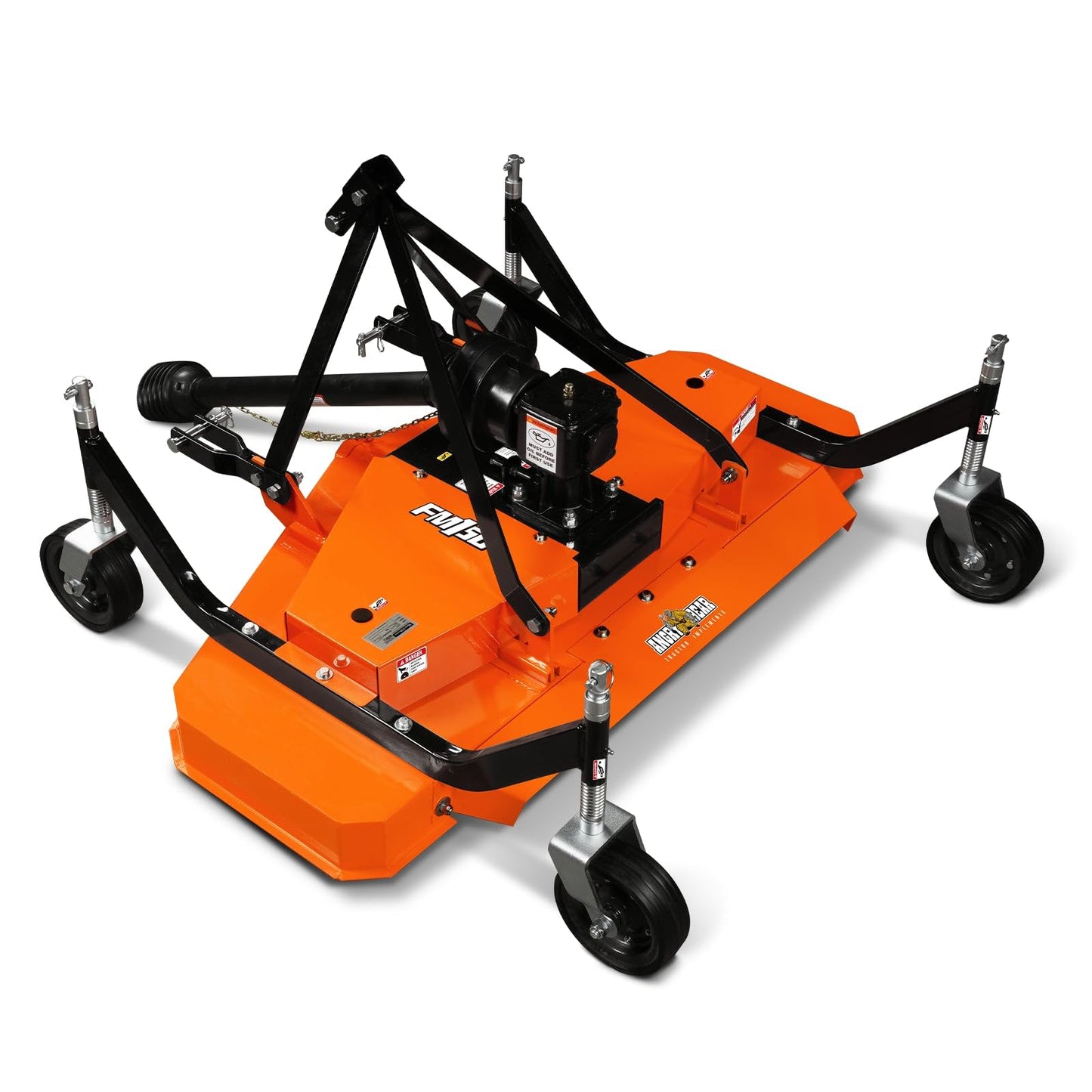 MechMaxx 3 Point PTO 48'' Working Width Finish Mower Attachment for 18-50hp Tractor, Category 1 Hitch, 4-Tires, 0.4'' - 4.5'' Adjustable Cutting Height, Model FM120