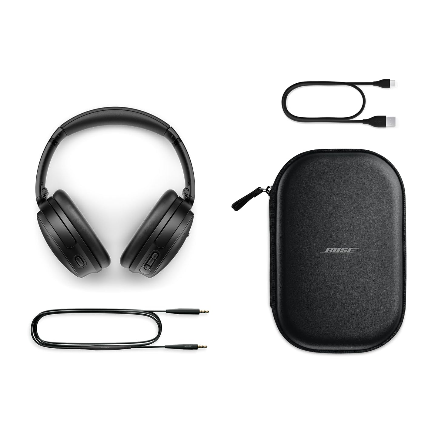 Bose QuietComfort Wireless Noise Cancelling Headphones, Bluetooth Over Ear Headphones with Up to 24 Hours of Battery Life, Black (Renewed)