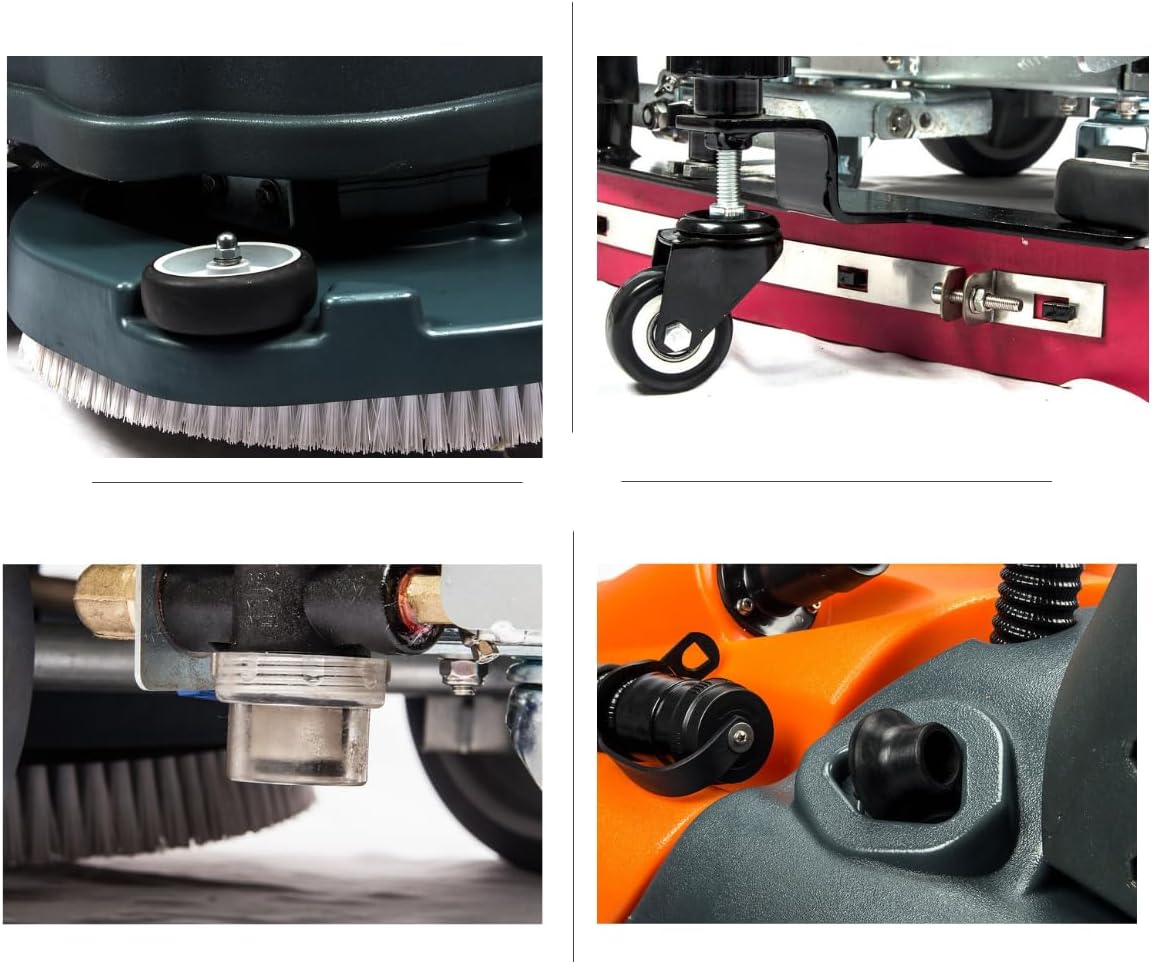 22" Walk-Behind Commercial Floor Scrubber Dryer, 13.2/14.5-Gal Dual Tanks, 3.5-Hour Fast Charging, Up to 5 Hours Runtime, 31" Squeegee, Cordless Hard Floor Cleaner