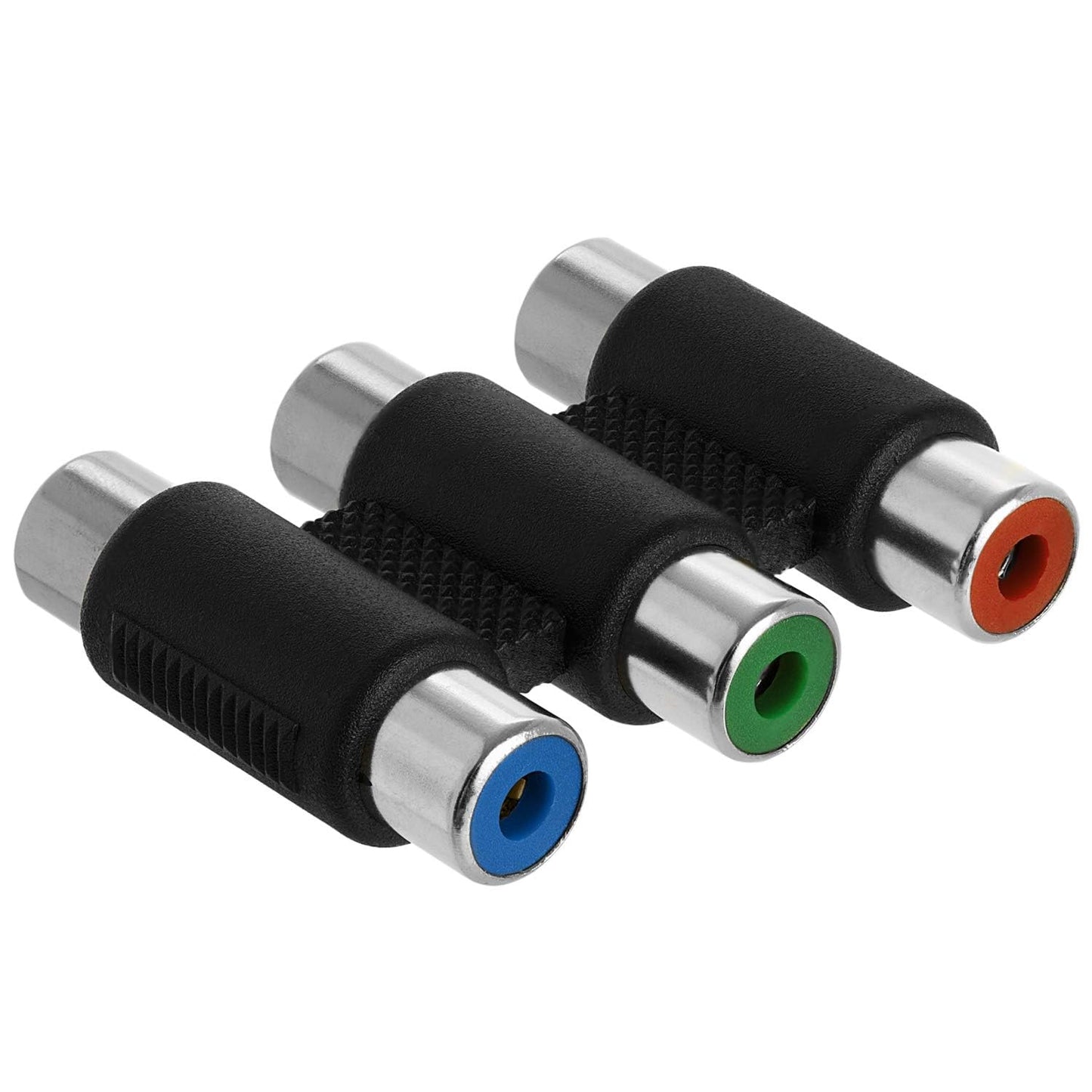 Cmple - RCA Coupler Audio Video Cable Adapter Composite Component Connector Converter - 3 RCA Female to Female Red Green Blue